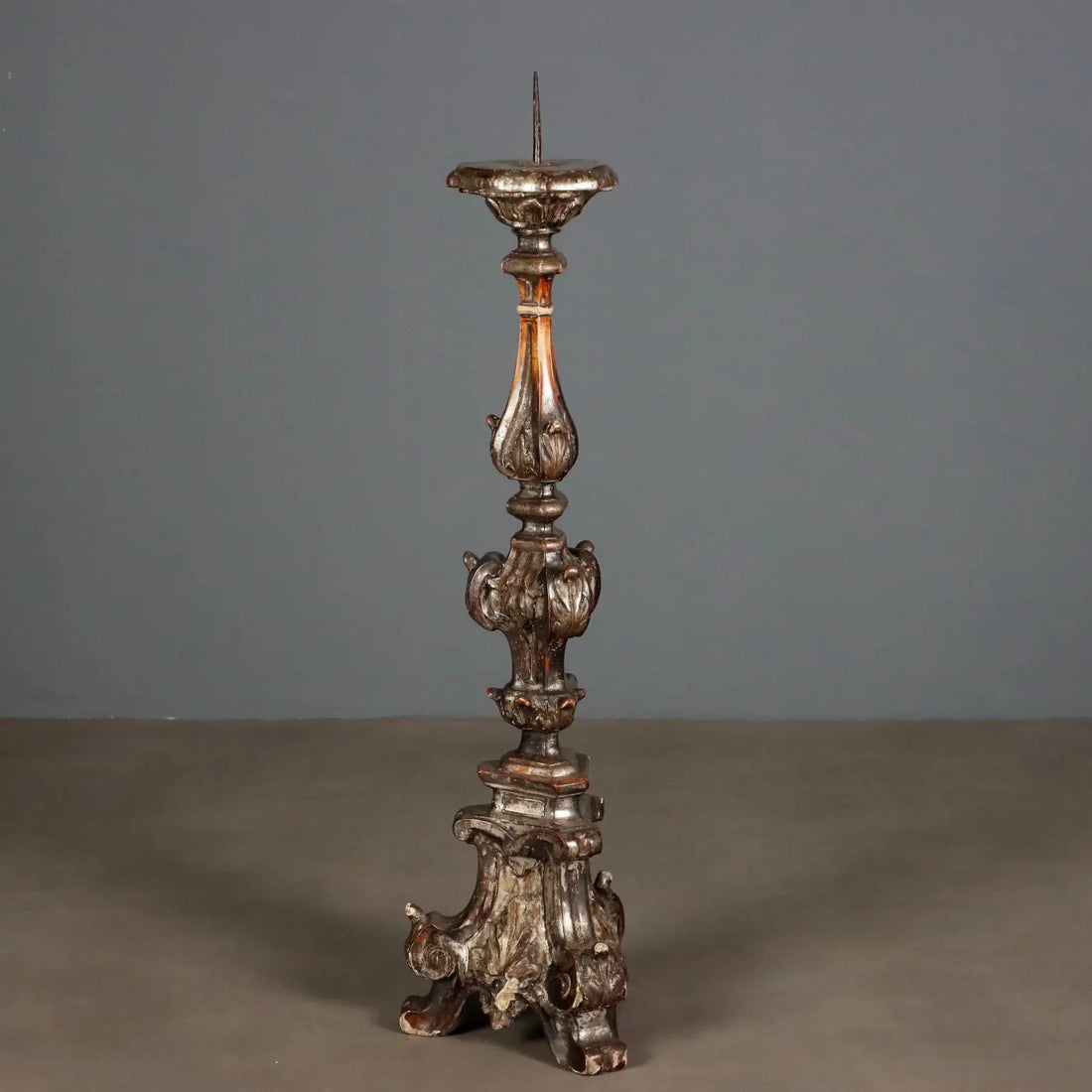 Antique Candelabra Carved Wood Italy XIX Century
