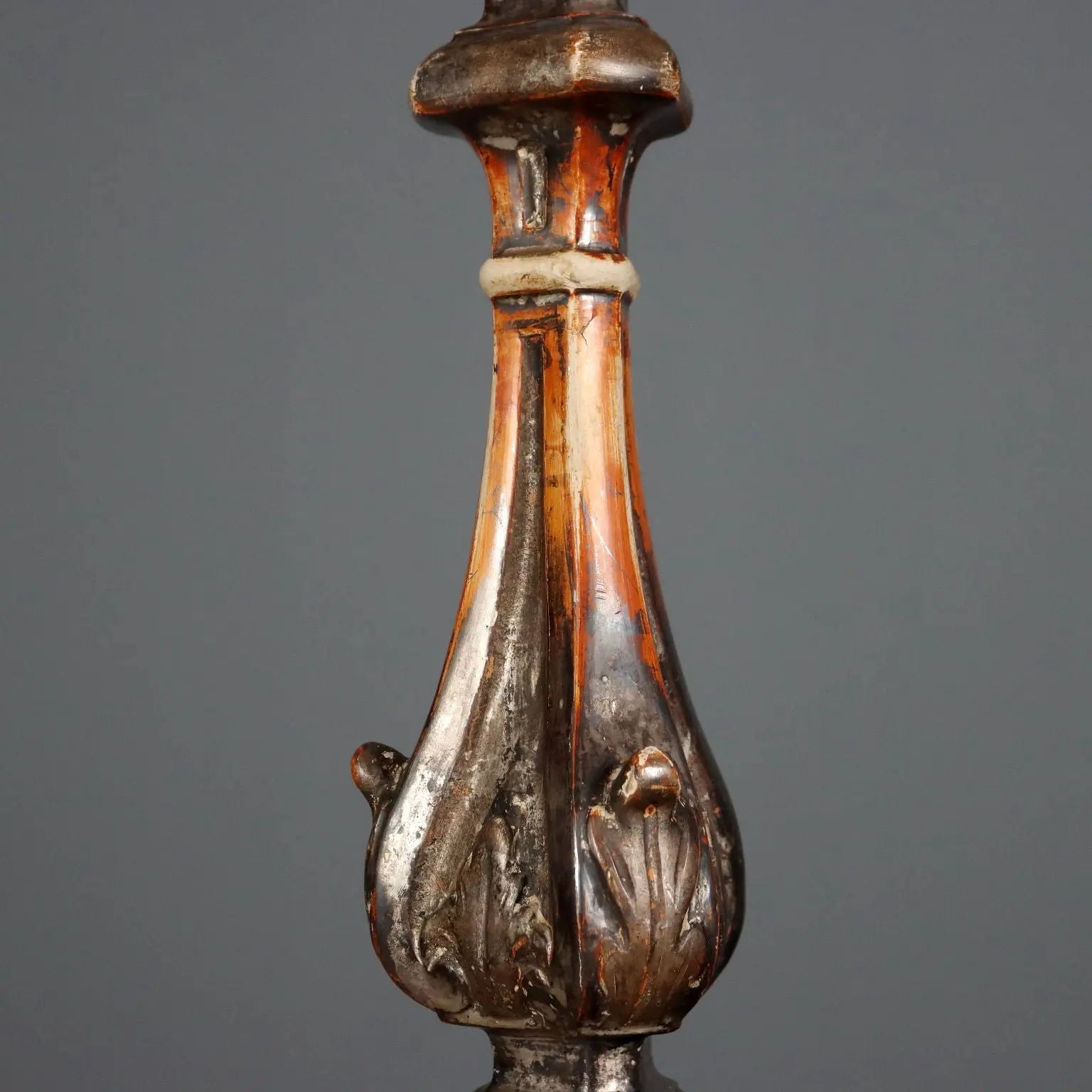 Antique Candelabra Carved Wood Italy XIX Century