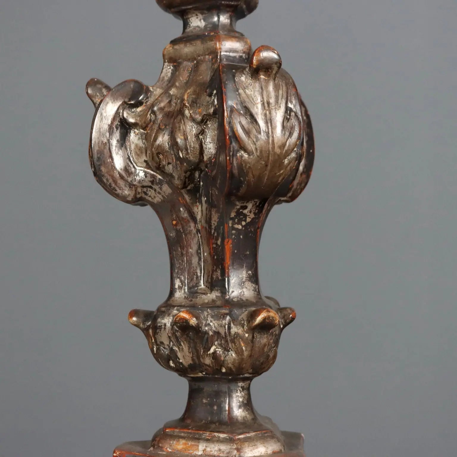 Antique Candelabra Carved Wood Italy XIX Century