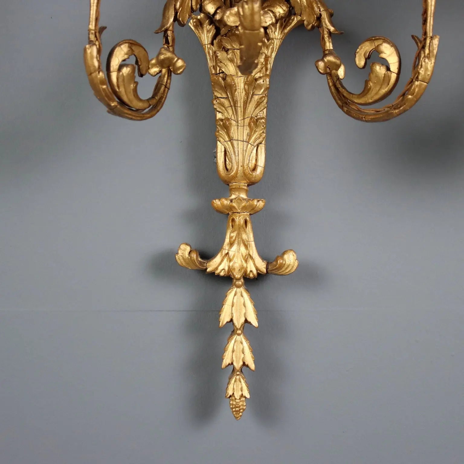 Antique Wall Lamps Neoclassical Style Iron Wood XIX Century