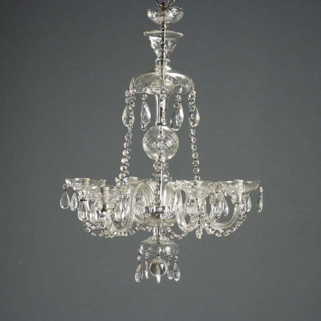 Antique Chandelier Glass 5 Lights Italy XX Century - Italy, Early XX Century | Antiques | Lighting