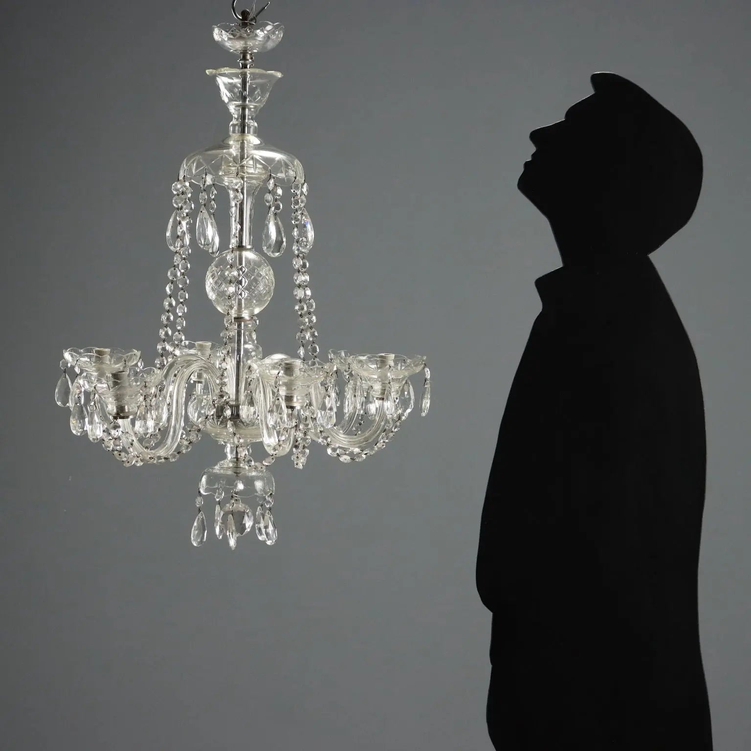 Antique Chandelier Glass 5 Lights Italy XX Century - Italy, Early XX Century | Antiques | Lighting