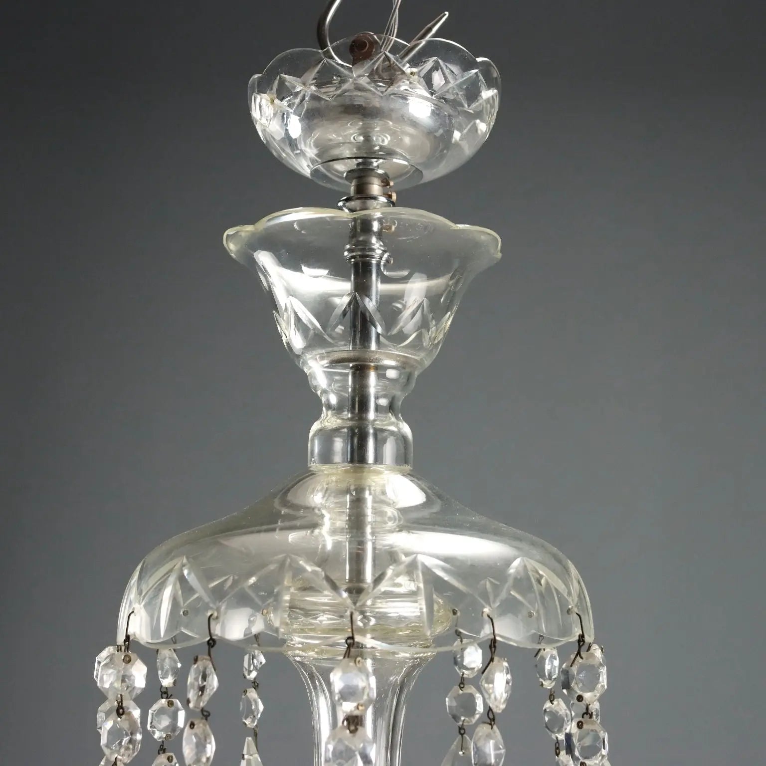 Antique Chandelier Glass 5 Lights Italy XX Century - Italy, Early XX Century | Antiques | Lighting