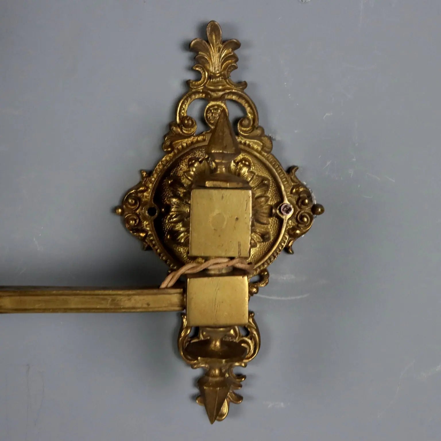 Antique Wall Lamps Brass Glass Decorations Italy XX Century