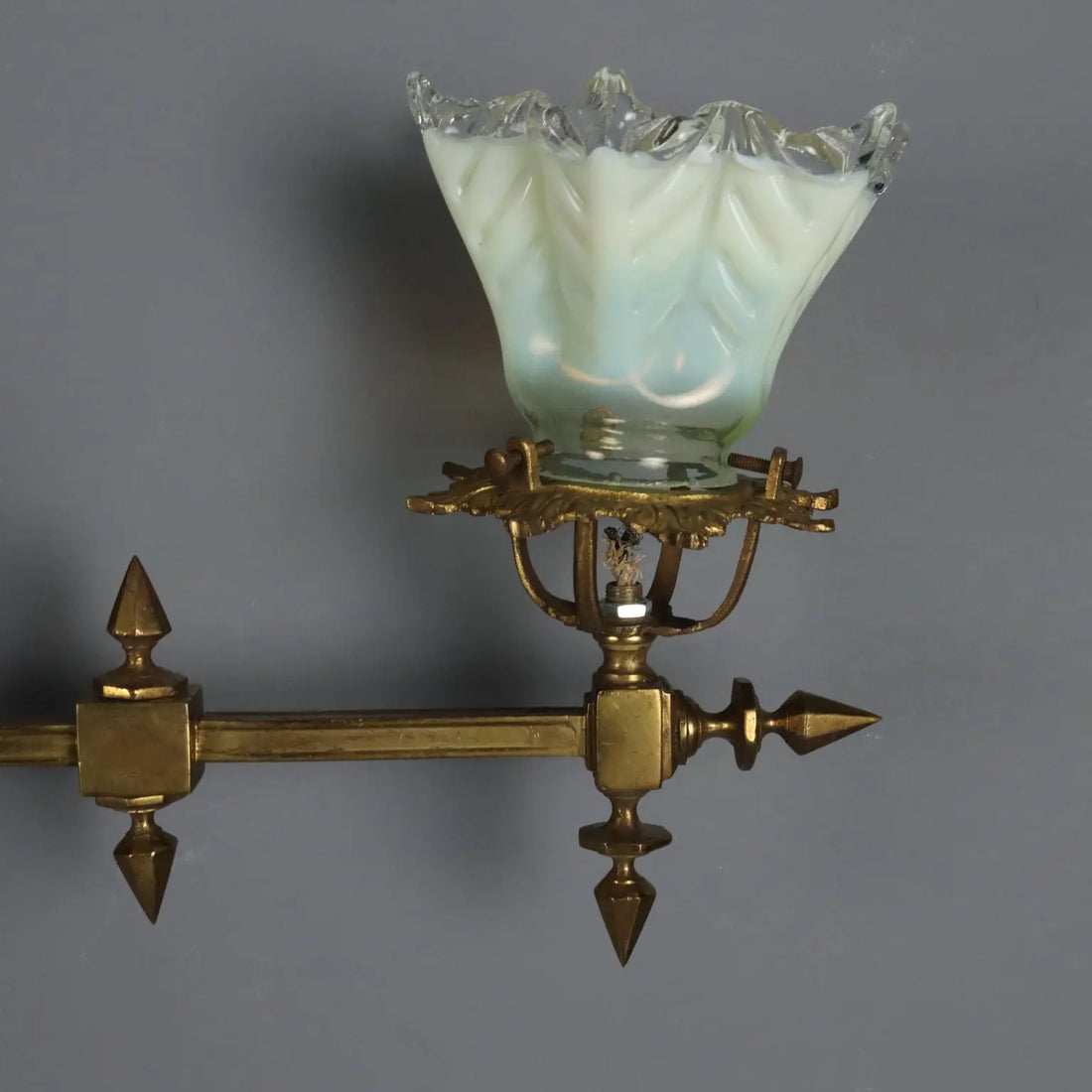 Antique Wall Lamps Brass Glass Decorations Italy XX Century