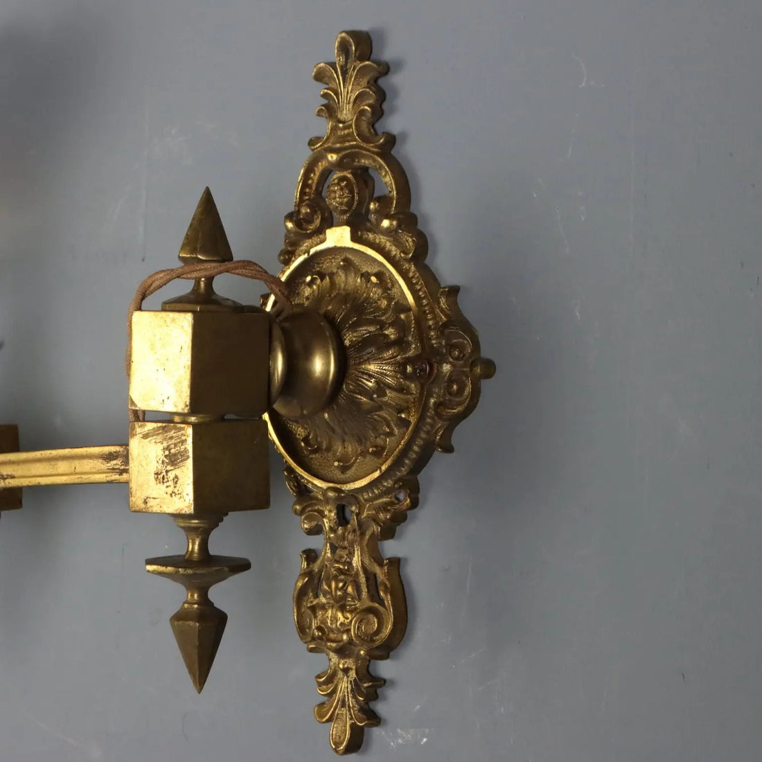 Antique Wall Lamps Brass Glass Decorations Italy XX Century