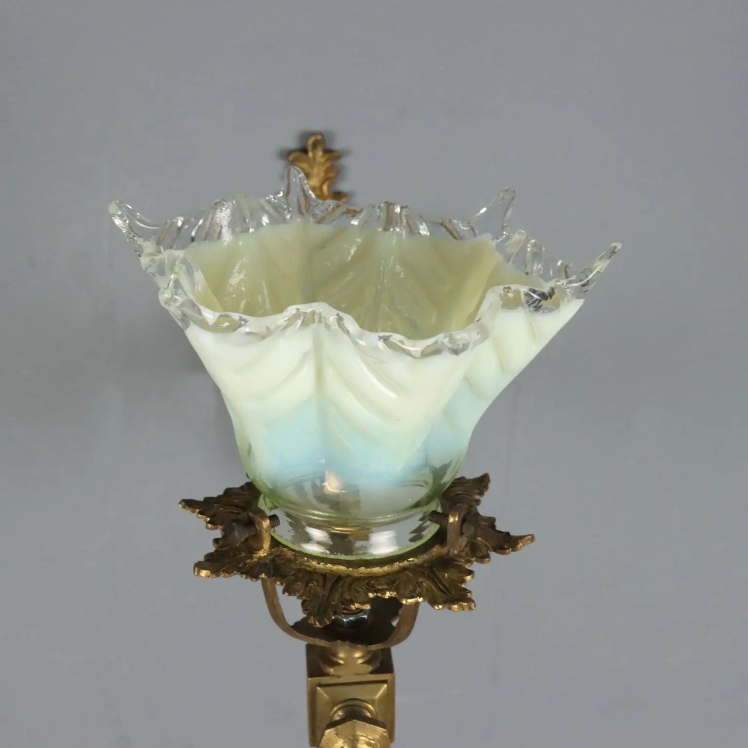 Antique Wall Lamps Brass Glass Decorations Italy XX Century