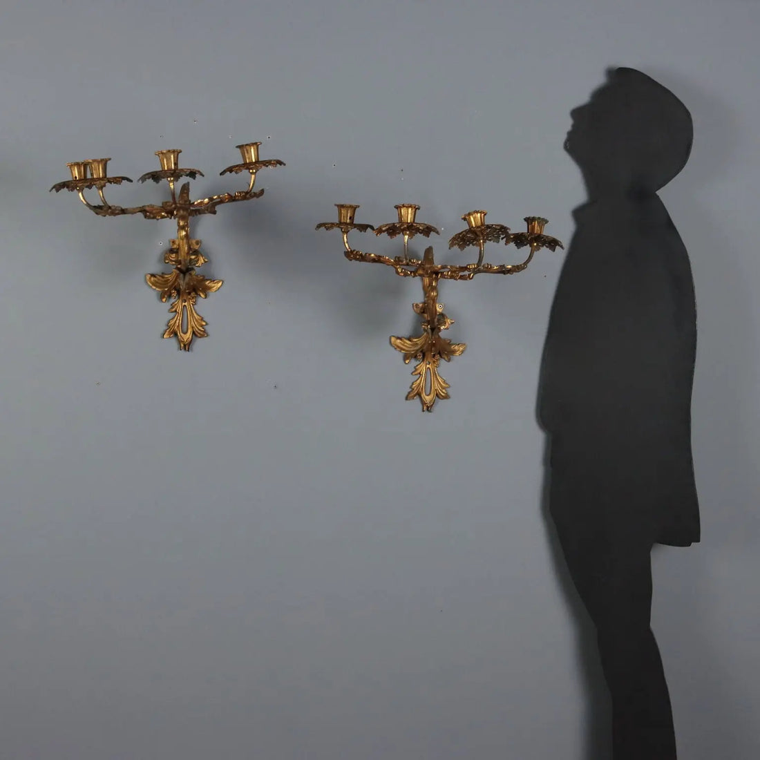 Antique Wall Lamps Baroque Style Gilded Bronze XX Century