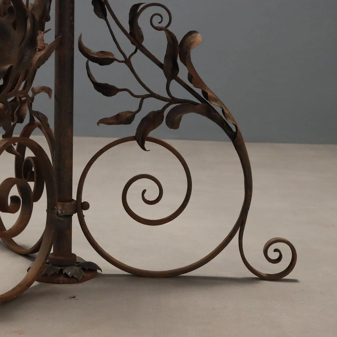 Antique Candelabra Wrought Iron Adjustable Italy XIX Century