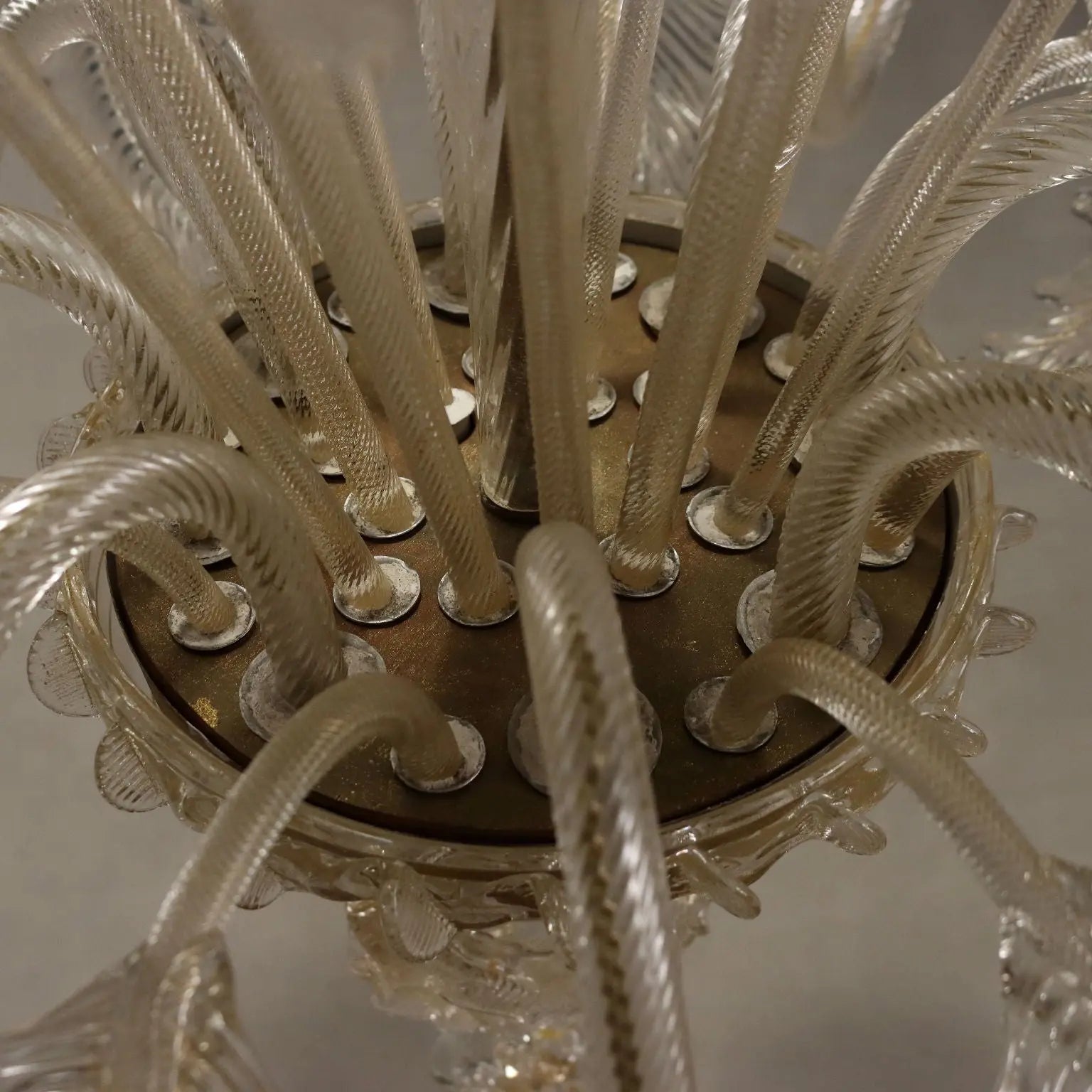 Antique Chandelier Blown Glass 12 Lights Italy XX Century