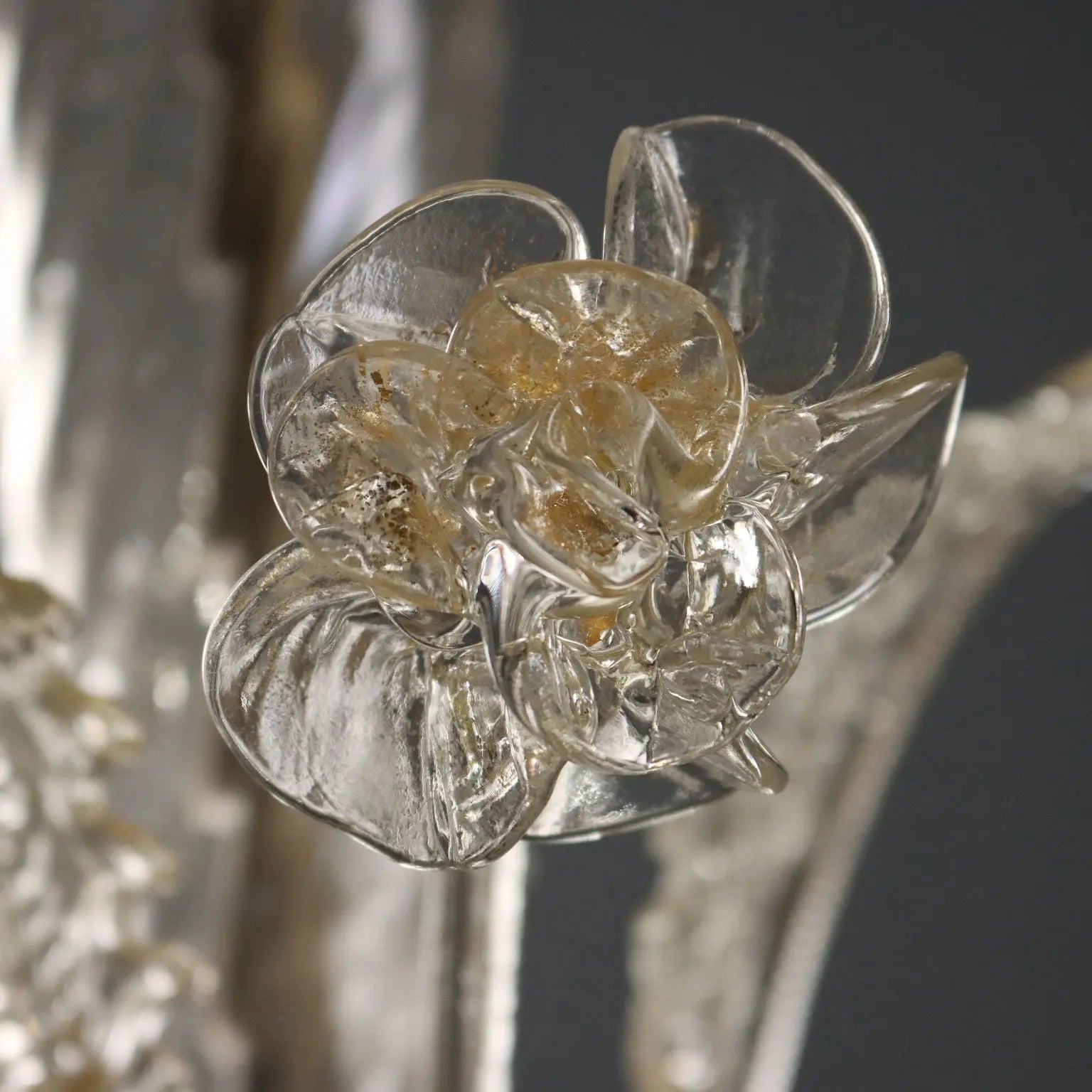 Antique Chandelier Blown Glass 12 Lights Italy XX Century