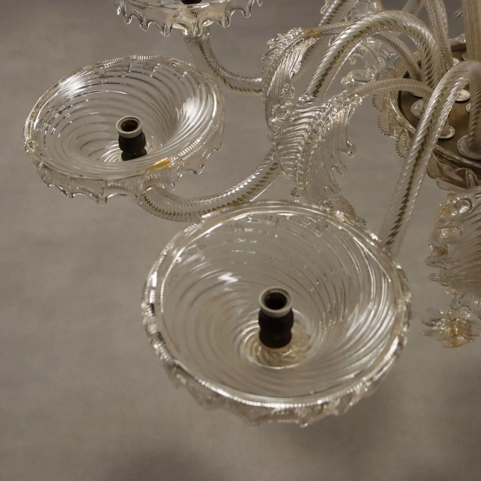 Antique Chandelier Blown Glass 12 Lights Italy XX Century