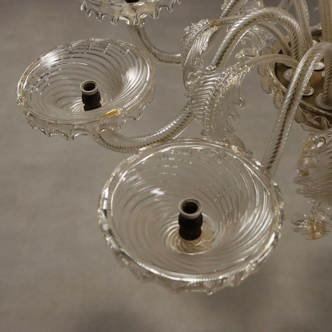 Antique Chandelier Blown Glass 12 Lights Italy XX Century