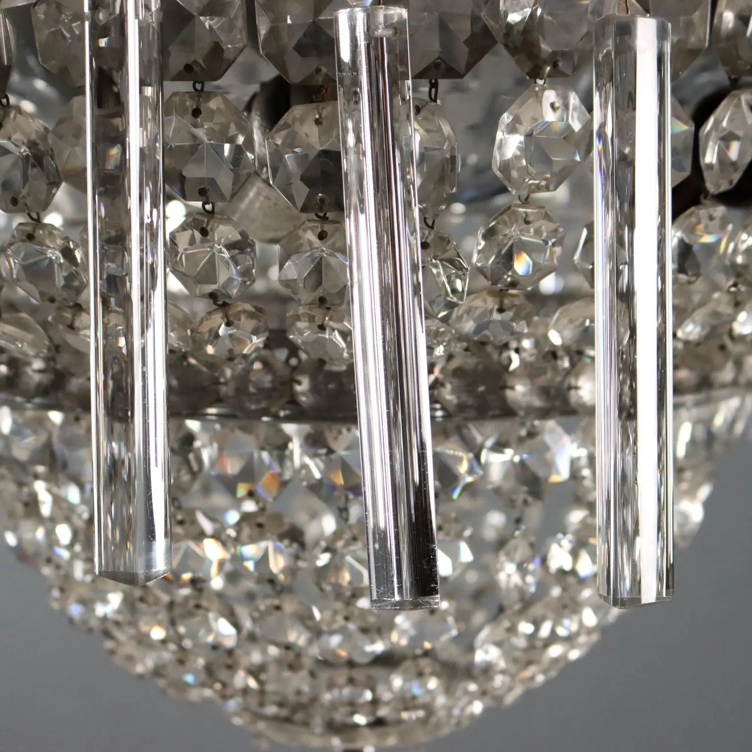 Empire-Style Chandelier Metal Glass 20th Century