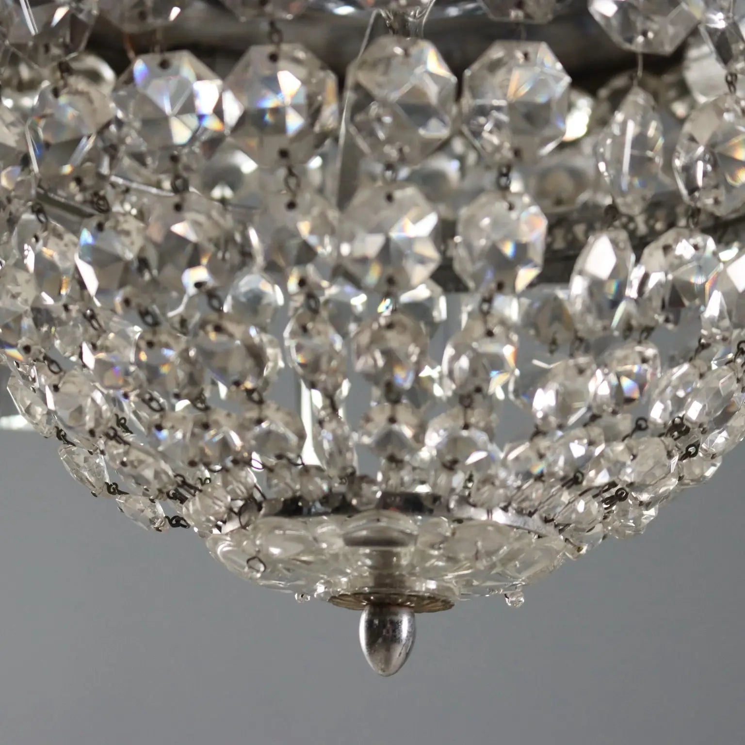 Empire-Style Chandelier Metal Glass 20th Century