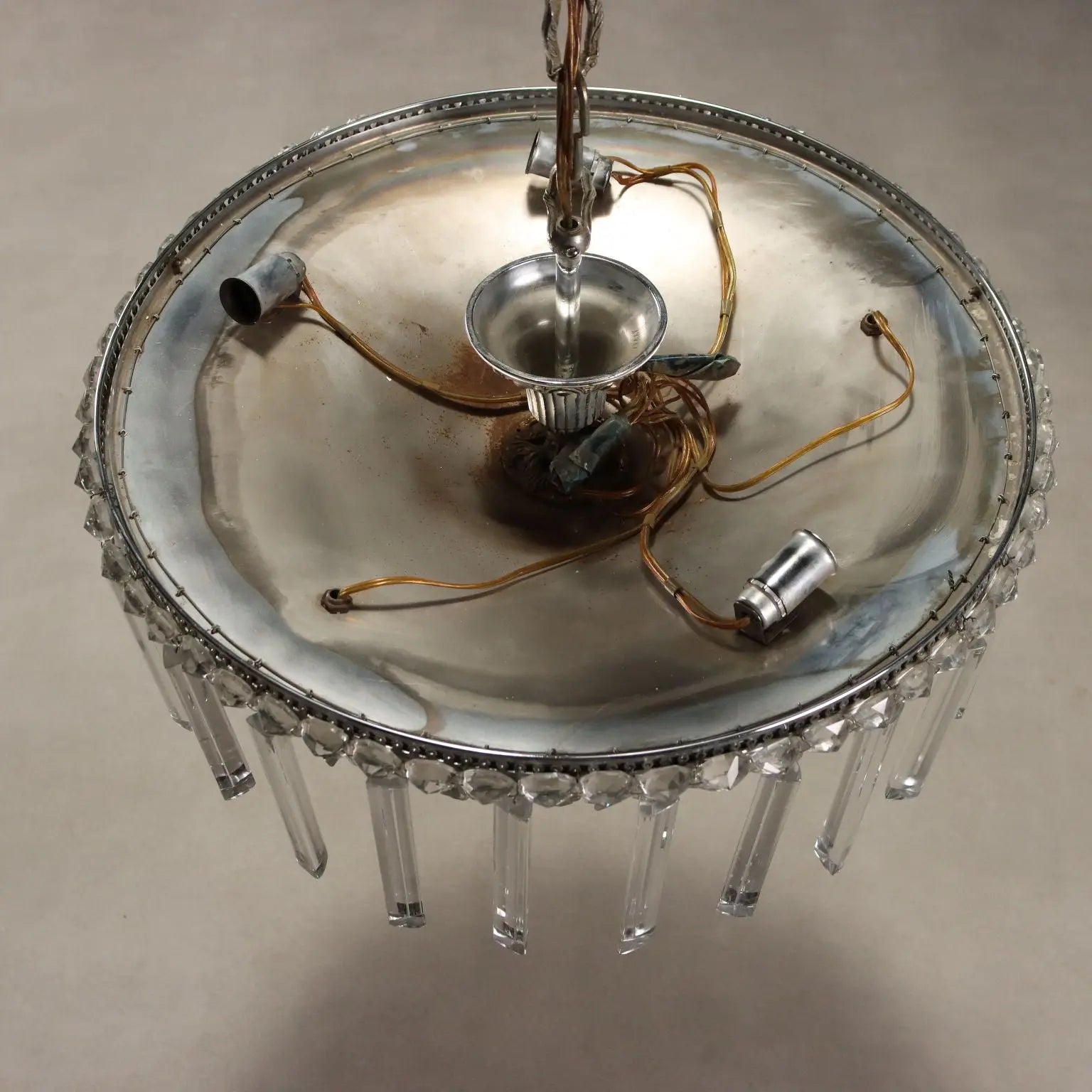 Empire-Style Chandelier Metal Glass 20th Century