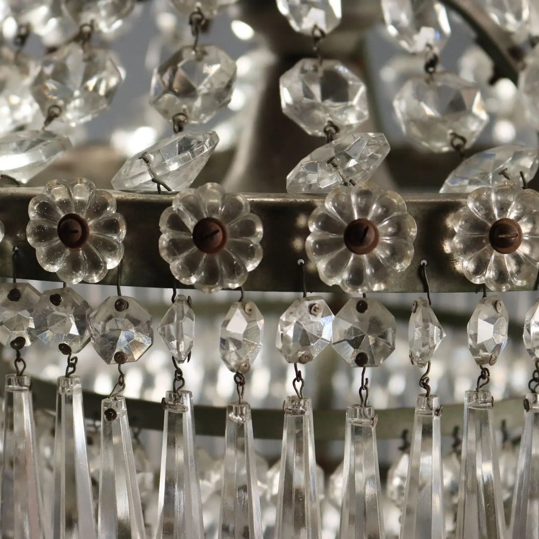 Antique Balloon-Shaped Chandelier Glass Italy XIX Century