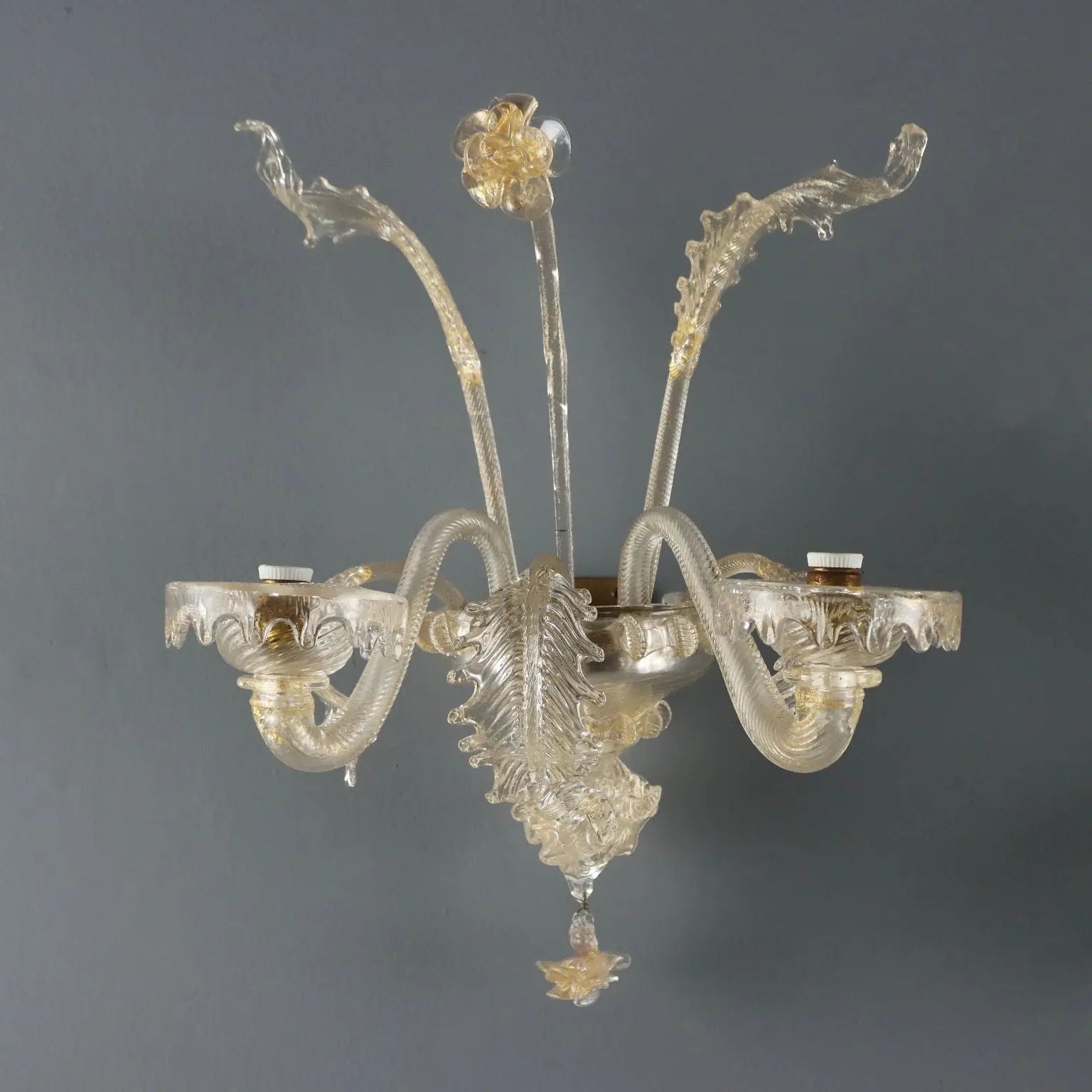 Antique Wall Lamps Murano Glass Italy XX Century