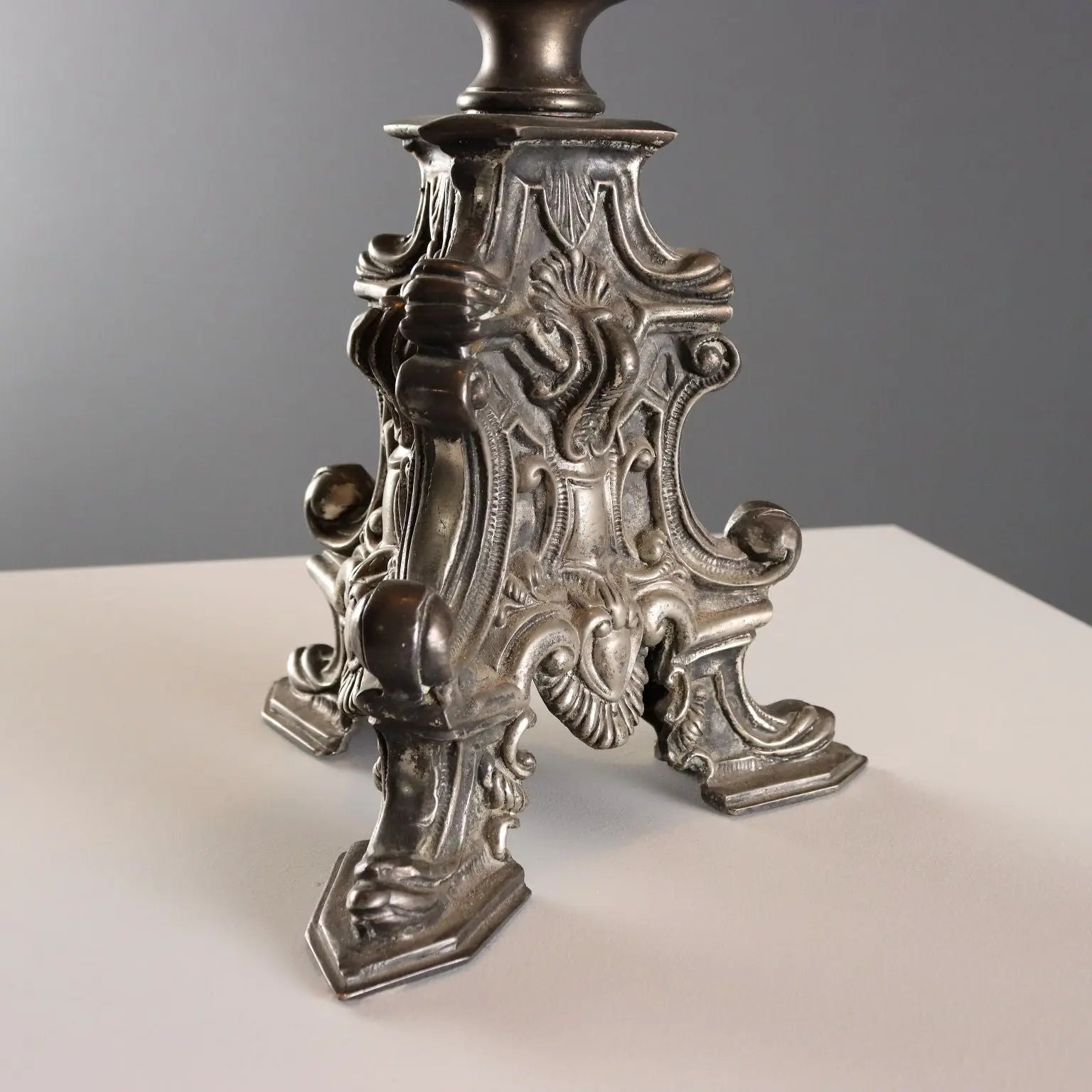 Antique Candelabra Metal Fabric Baroque Style XX Century