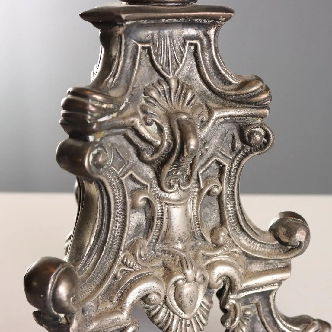 Antique Candelabra Metal Fabric Baroque Style XX Century