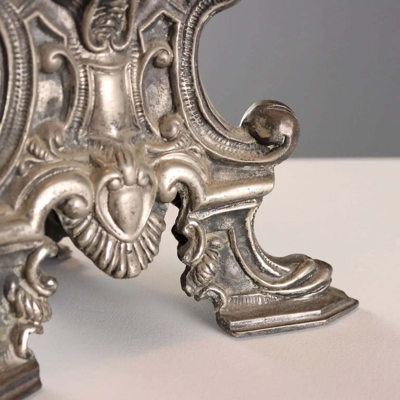 Antique Candelabra Metal Fabric Baroque Style XX Century