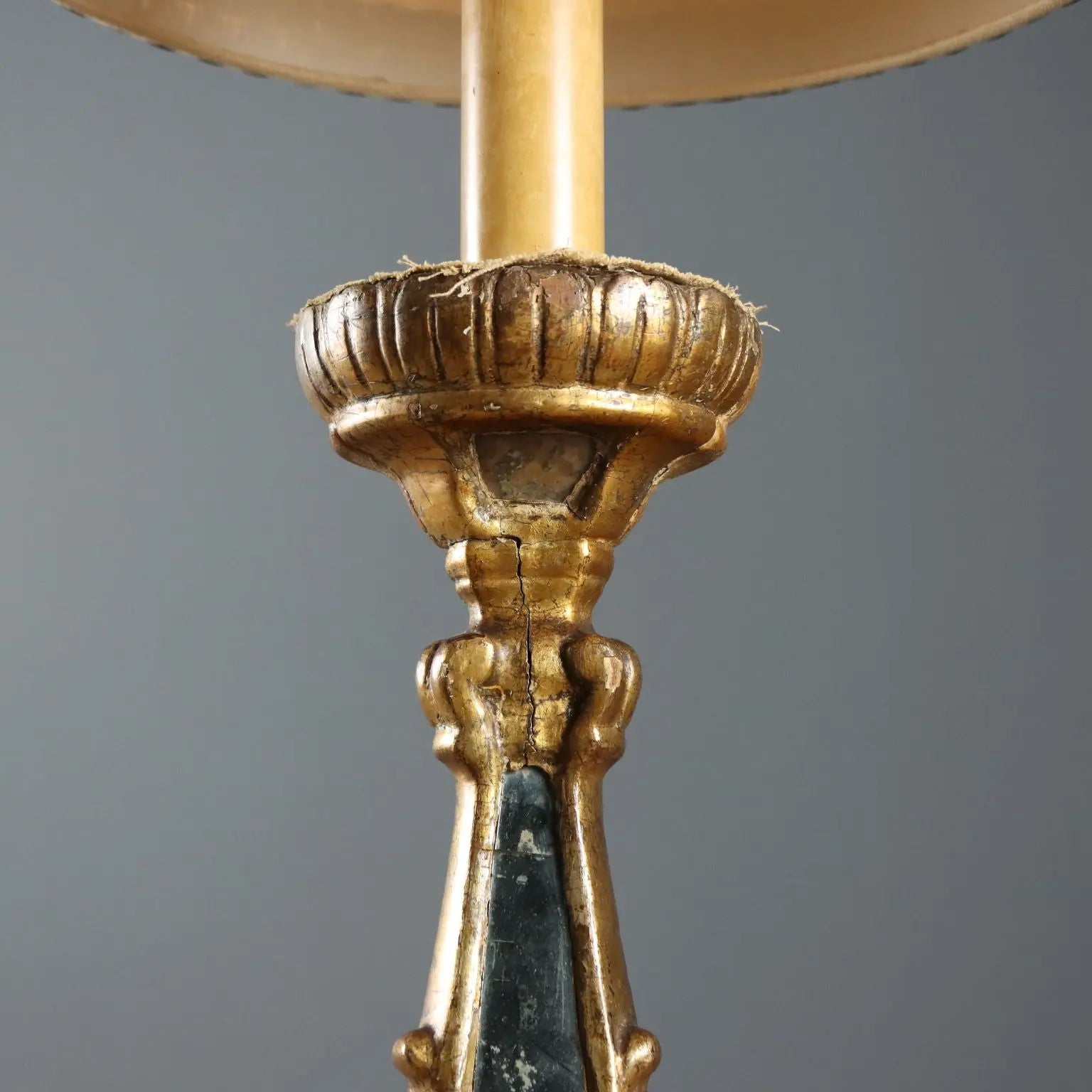 Antique Candelabra Carved Gilded Wood XVIII Century