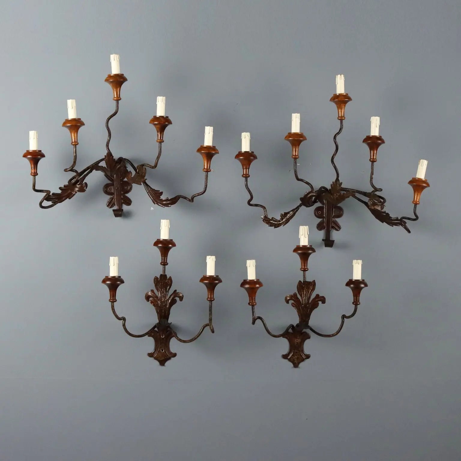 Antique Wall Lamps Iron Metal Italy XIX Century