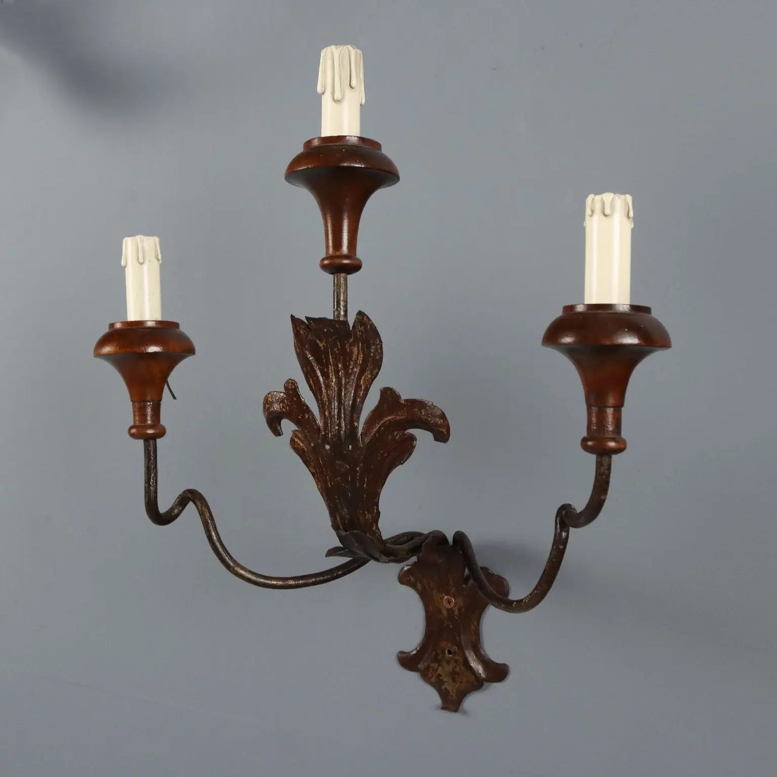 Antique Wall Lamps Iron Metal Italy XIX Century