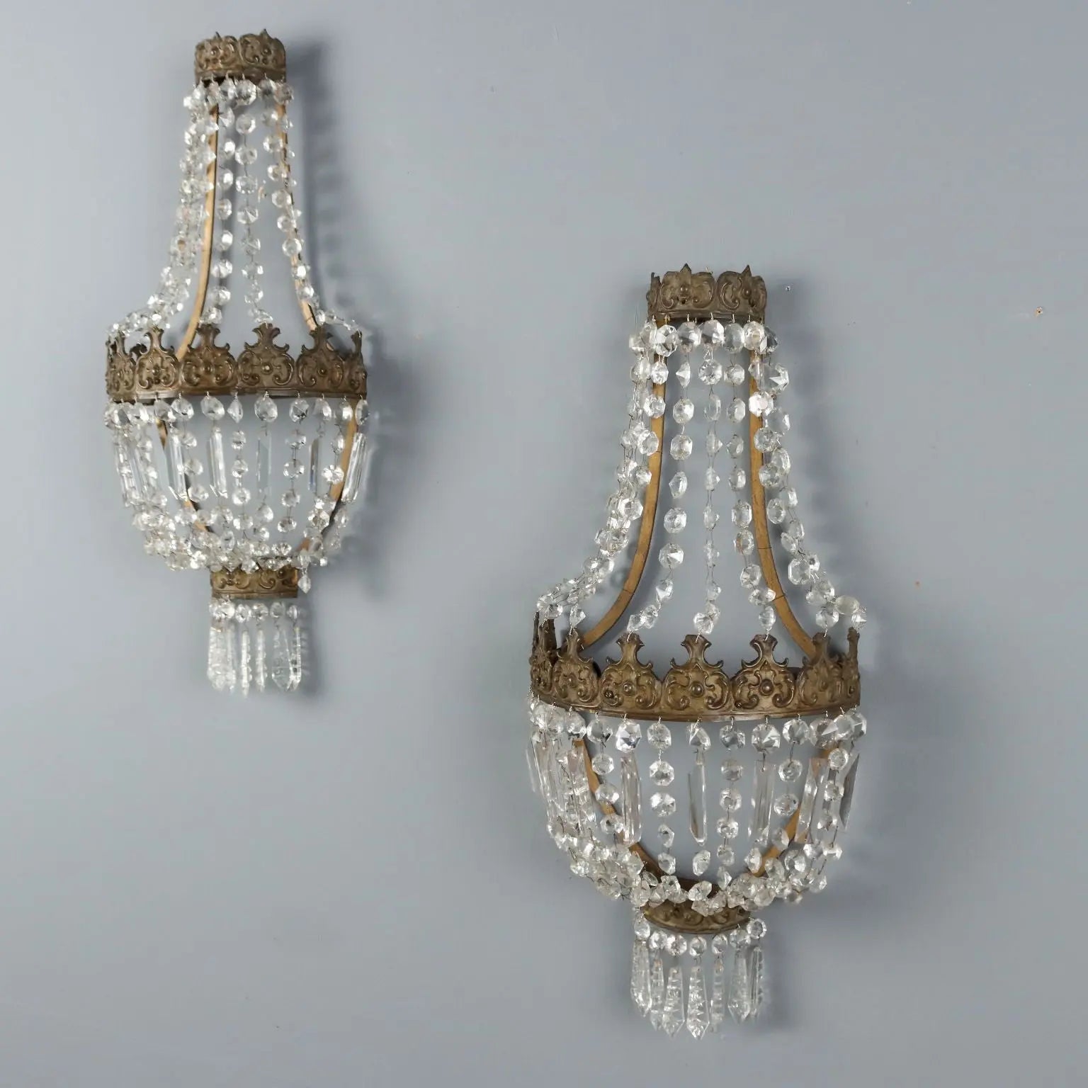 Antique Wall Lamps Metal Italy XIX Century