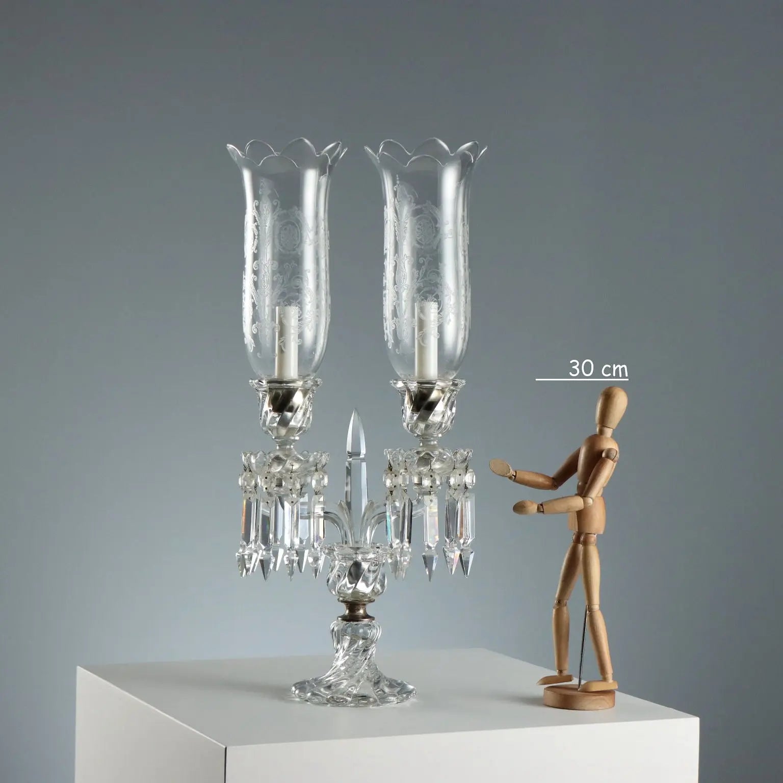 Antique Table Lamp Bohemian Crystal Italy XX Century