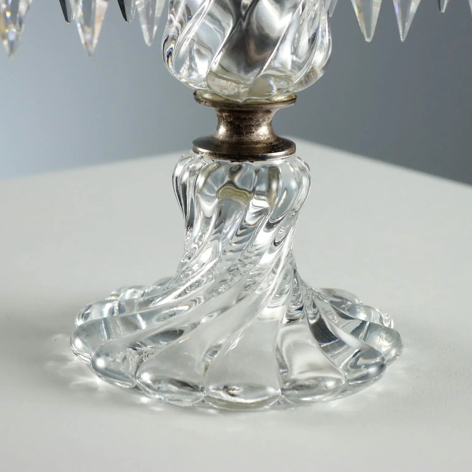 Antique Table Lamp Bohemian Crystal Italy XX Century
