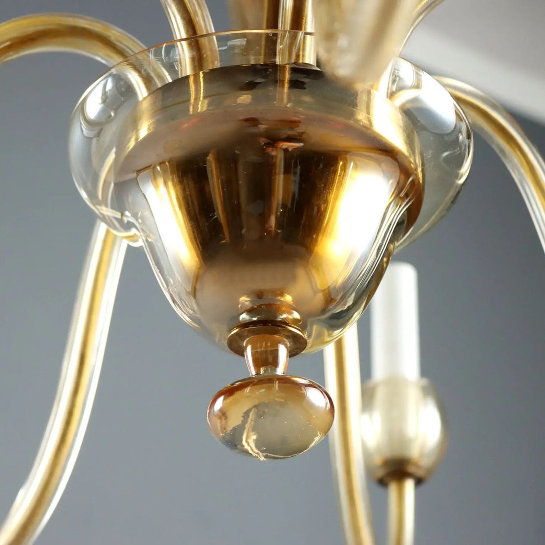 Antique Venetian Chandelier Blown Glass 7 Lights Italy XX Century