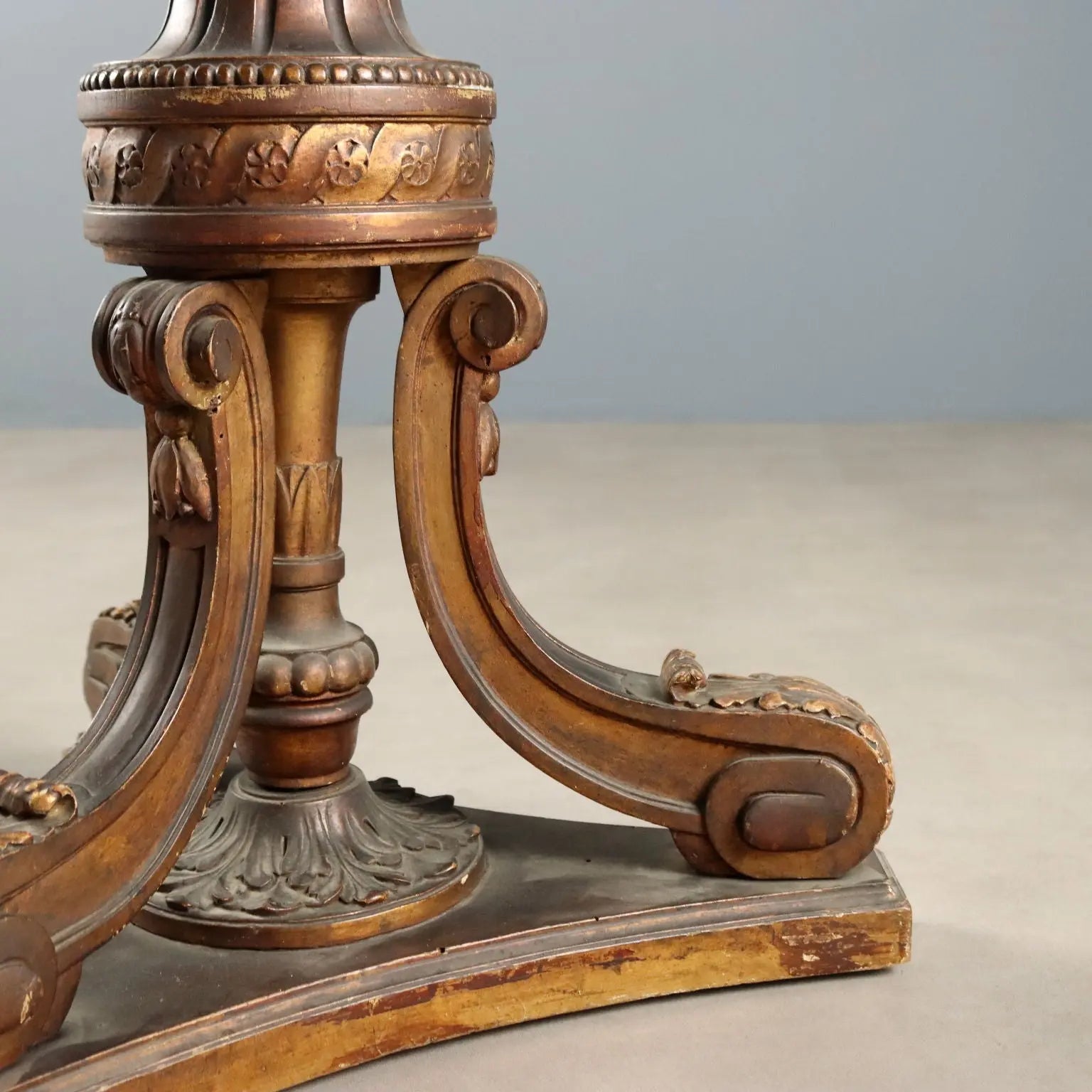 Antique Candelabra Neoclassical Wood Iron Italy XIX Century