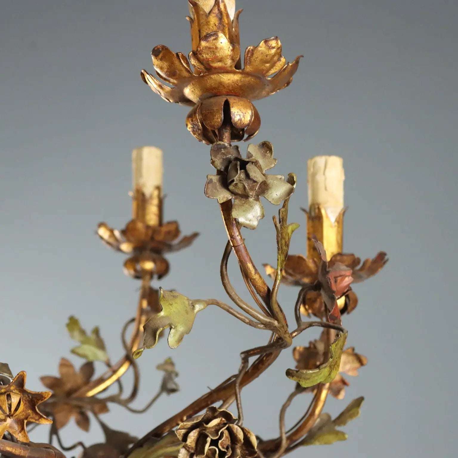 Antique Candelabra Neoclassical Wood Iron Italy XIX Century