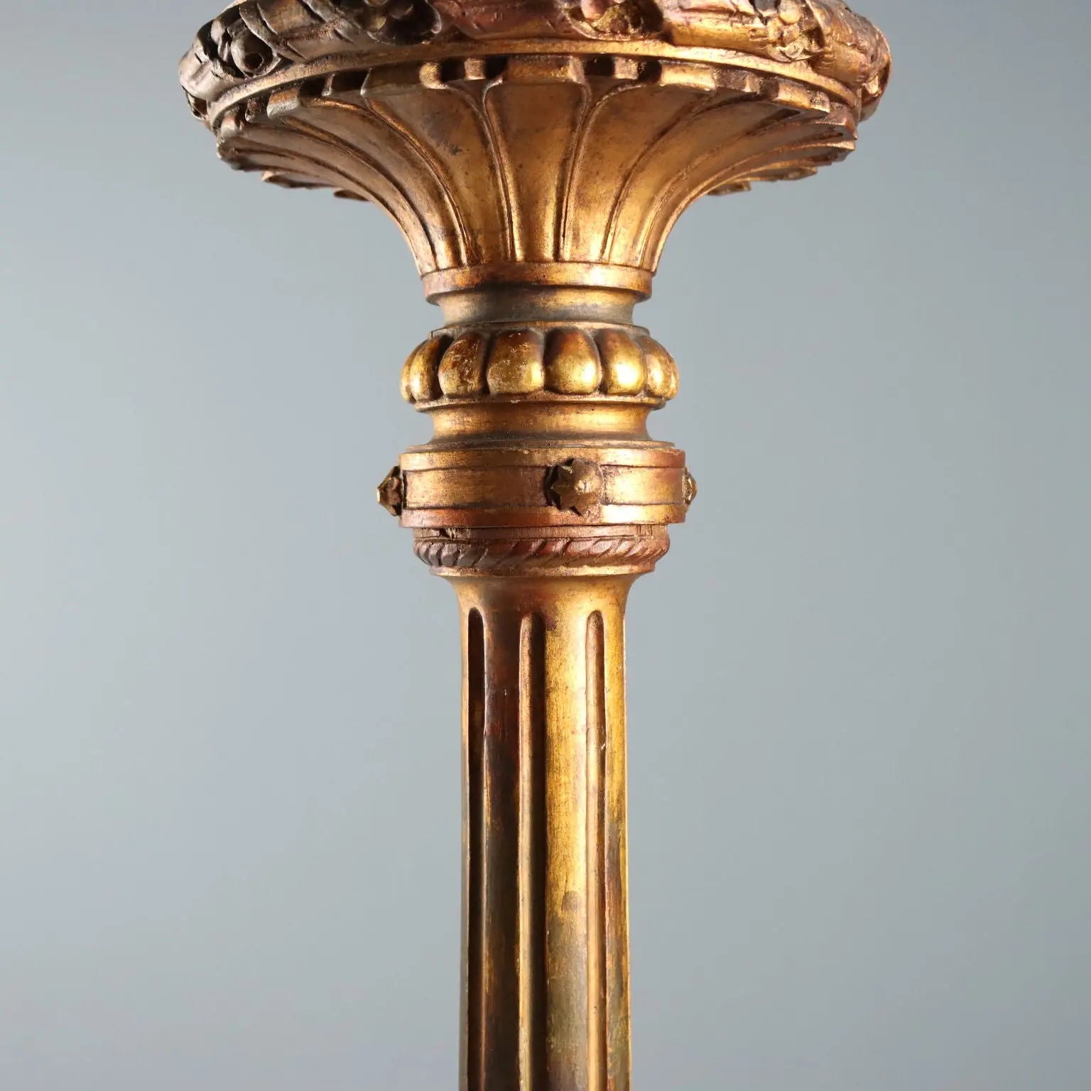 Antique Candelabra Neoclassical Wood Iron Italy XIX Century