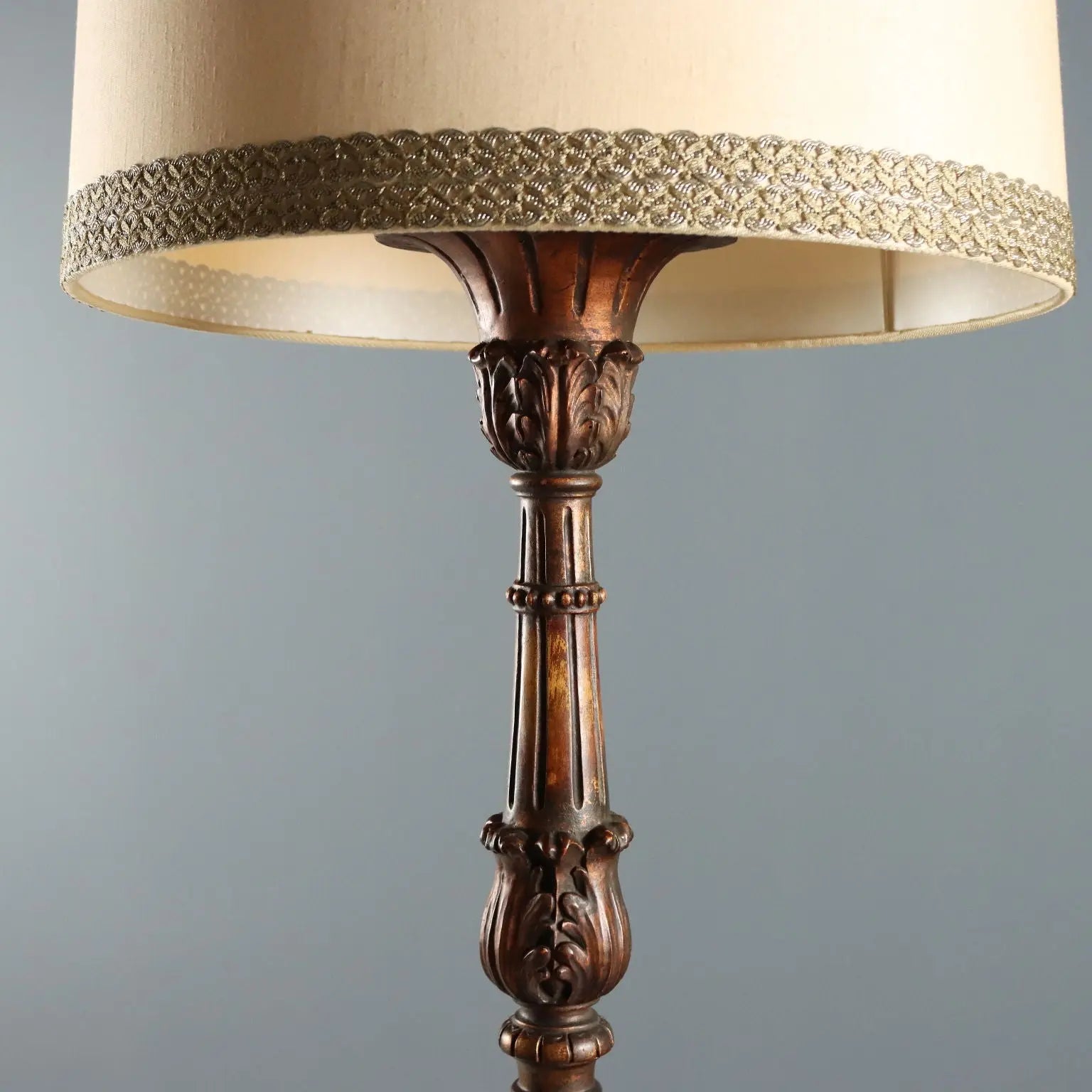 Antique Candelabra Carved Wood Italy XX Century