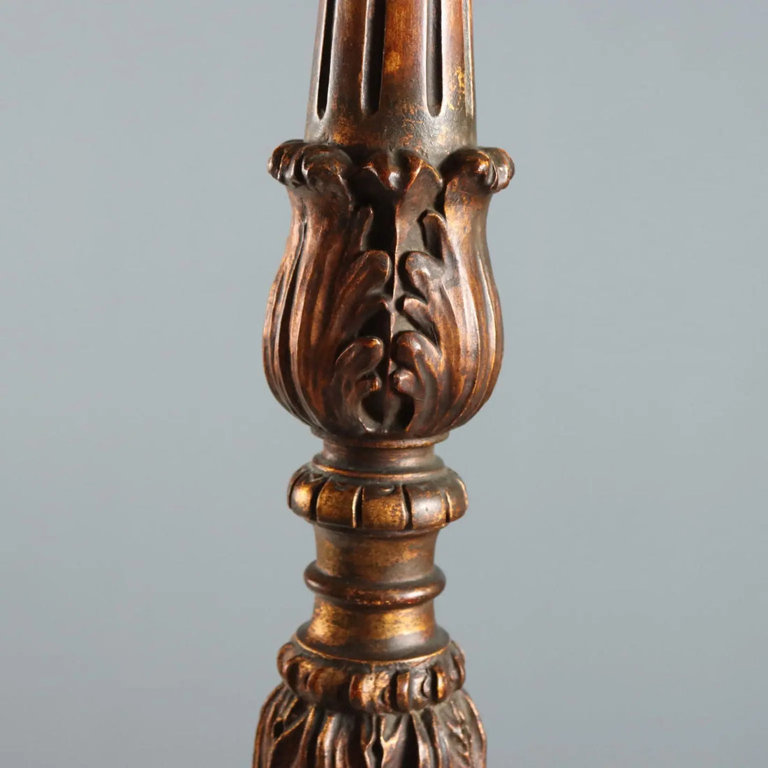 Antique Candelabra Carved Wood Italy XX Century