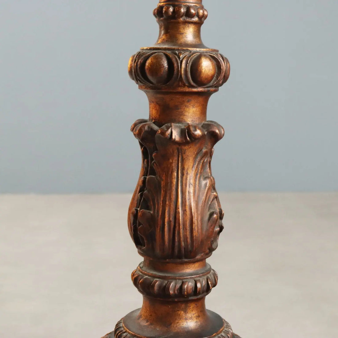 Antique Candelabra Carved Wood Italy XX Century