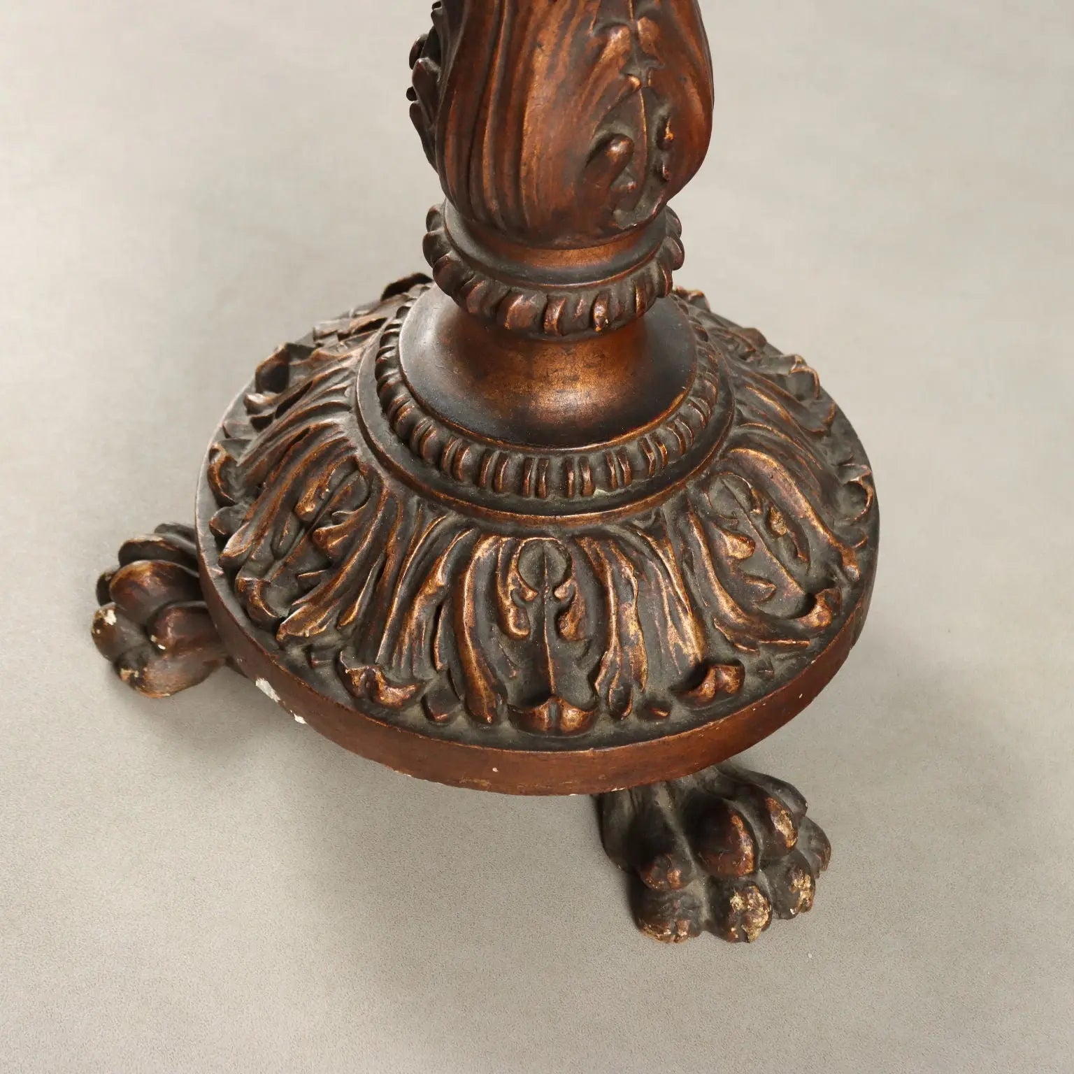Antique Candelabra Carved Wood Italy XX Century