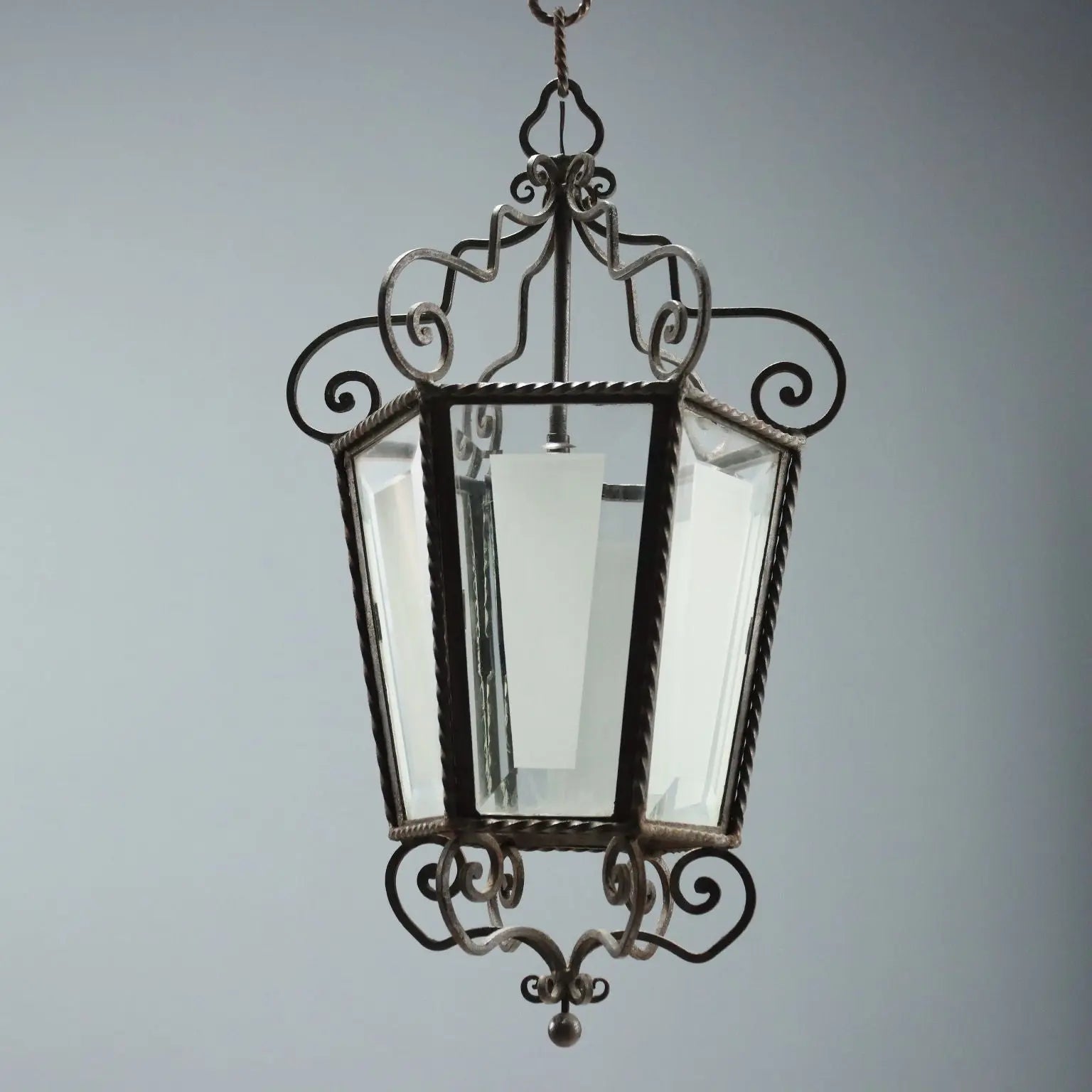 Antique Lanterns Iron Glass Italy Early XX Century
