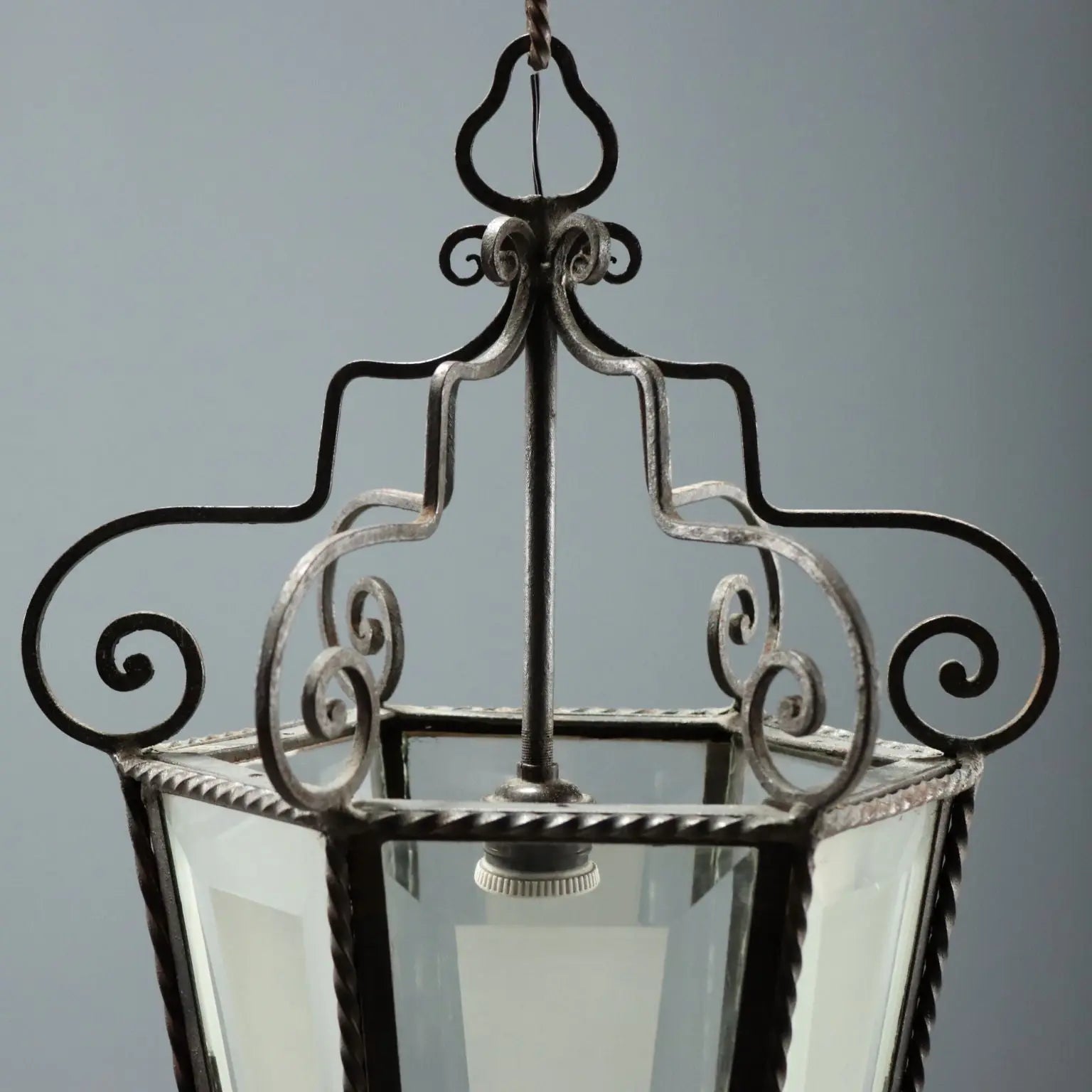 Antique Lanterns Iron Glass Italy Early XX Century