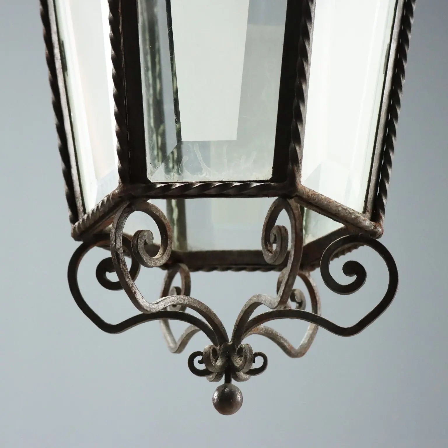 Antique Lanterns Iron Glass Italy Early XX Century