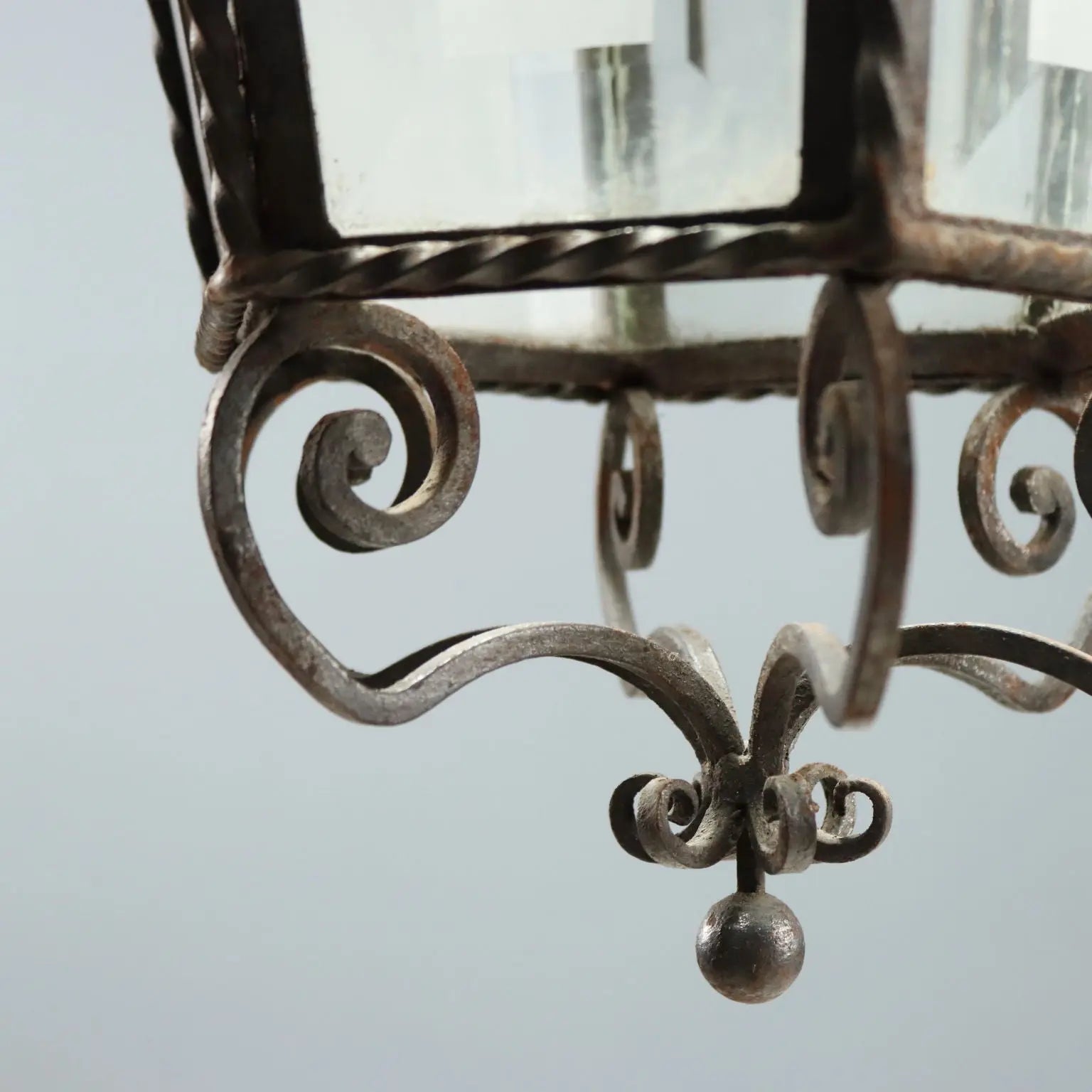 Antique Lanterns Iron Glass Italy Early XX Century