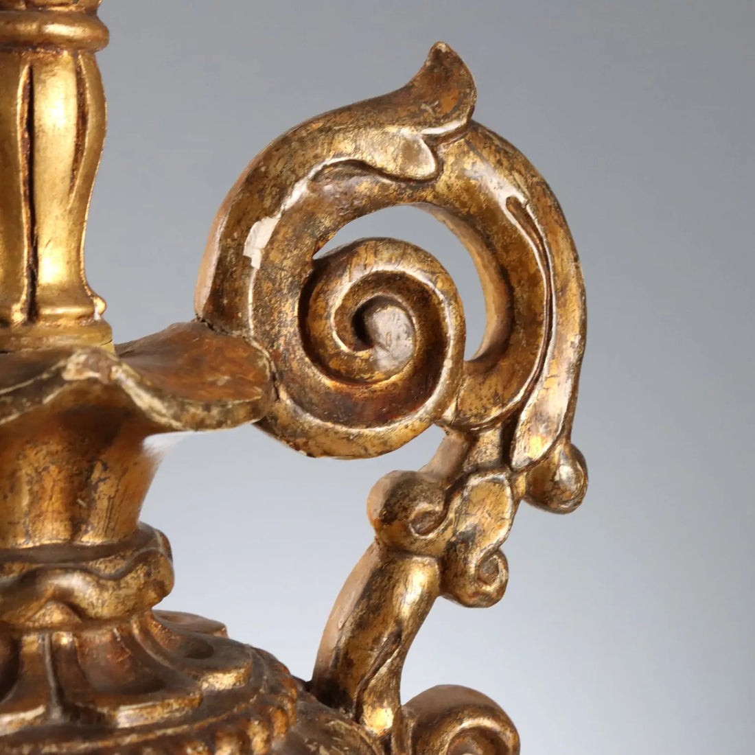 Antique Vase Shaped Lamp Neoclassical Gilded Wood XIX Century