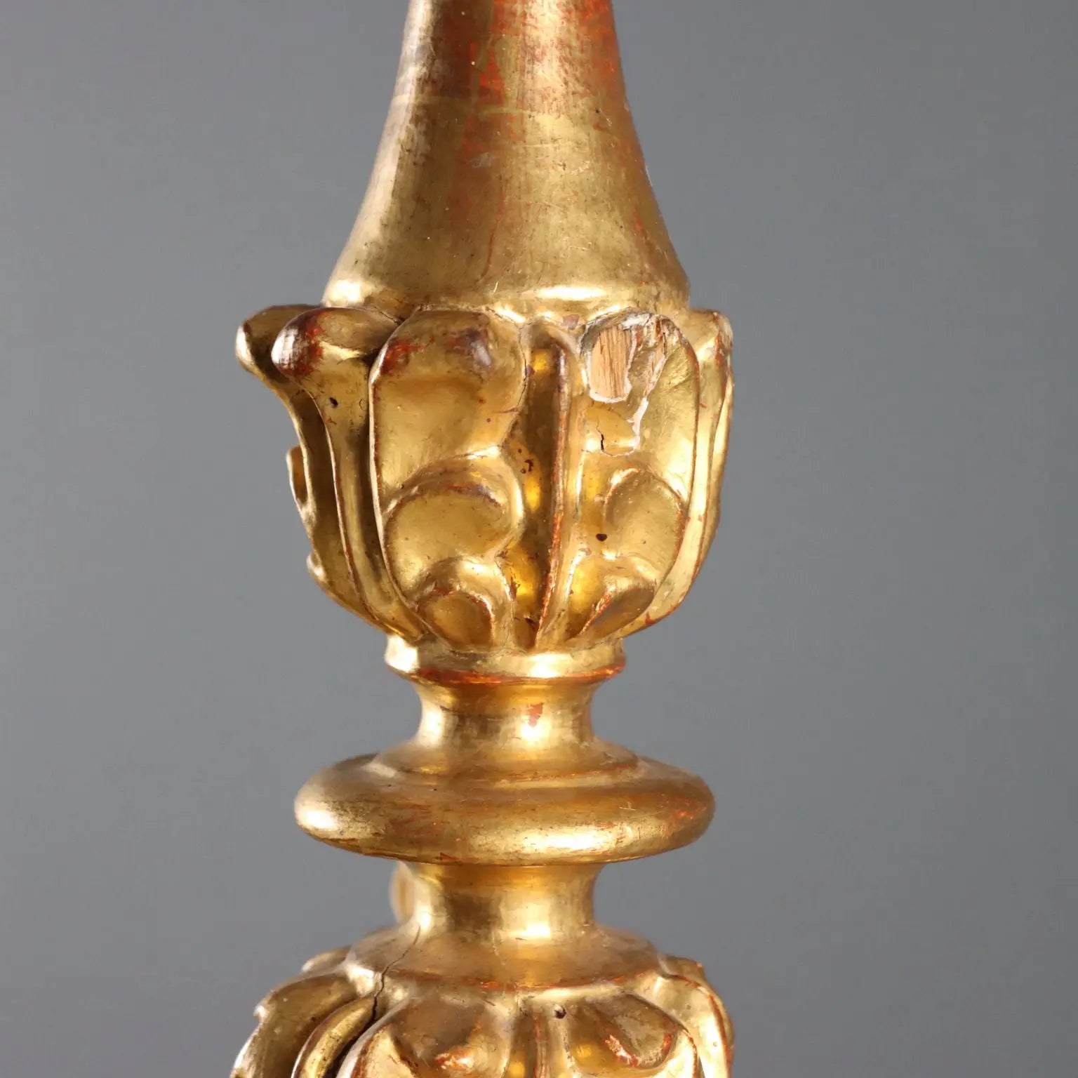 Antique Candelabra Carved Gilded Wood Italy XIX Century