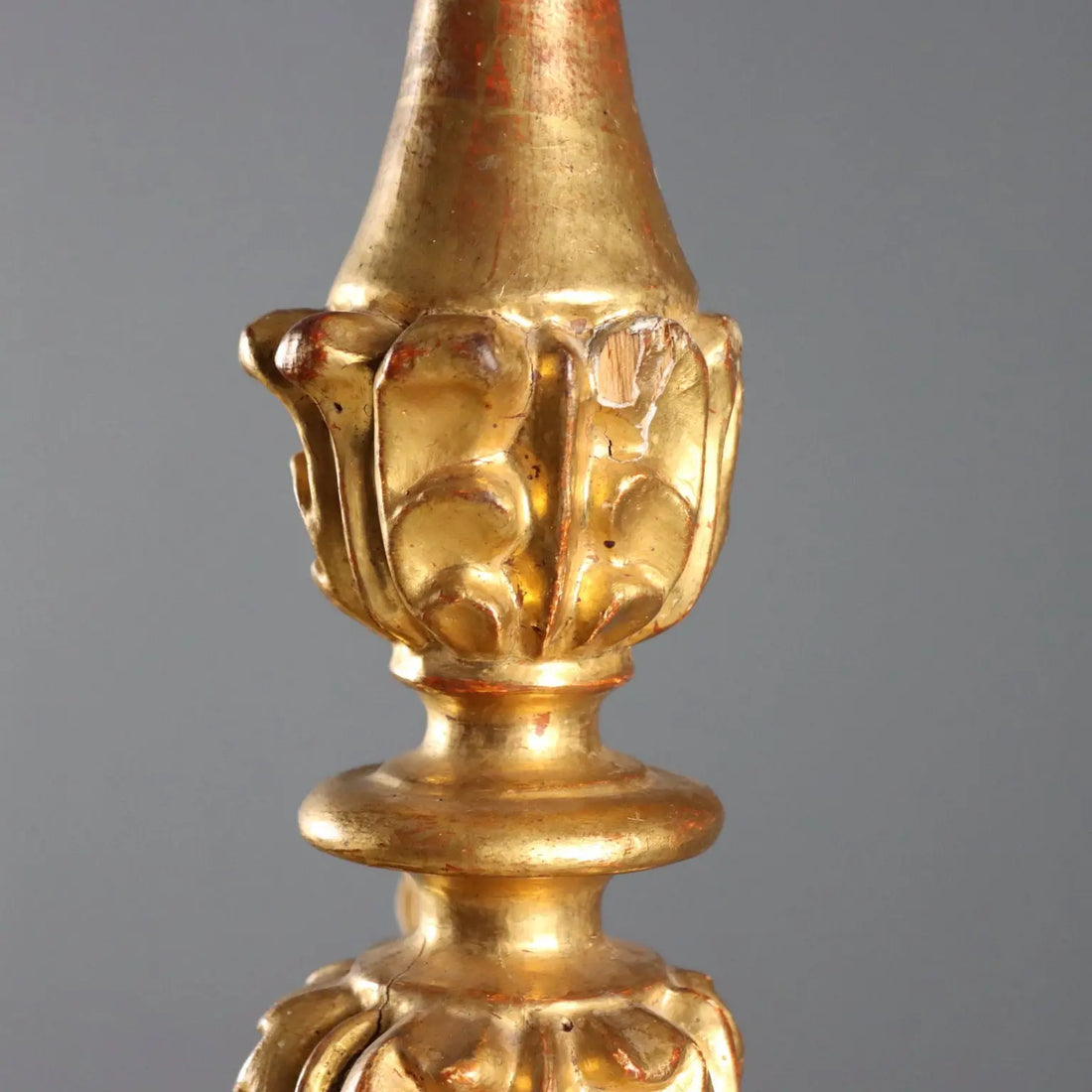 Antique Candelabra Carved Gilded Wood Italy XIX Century