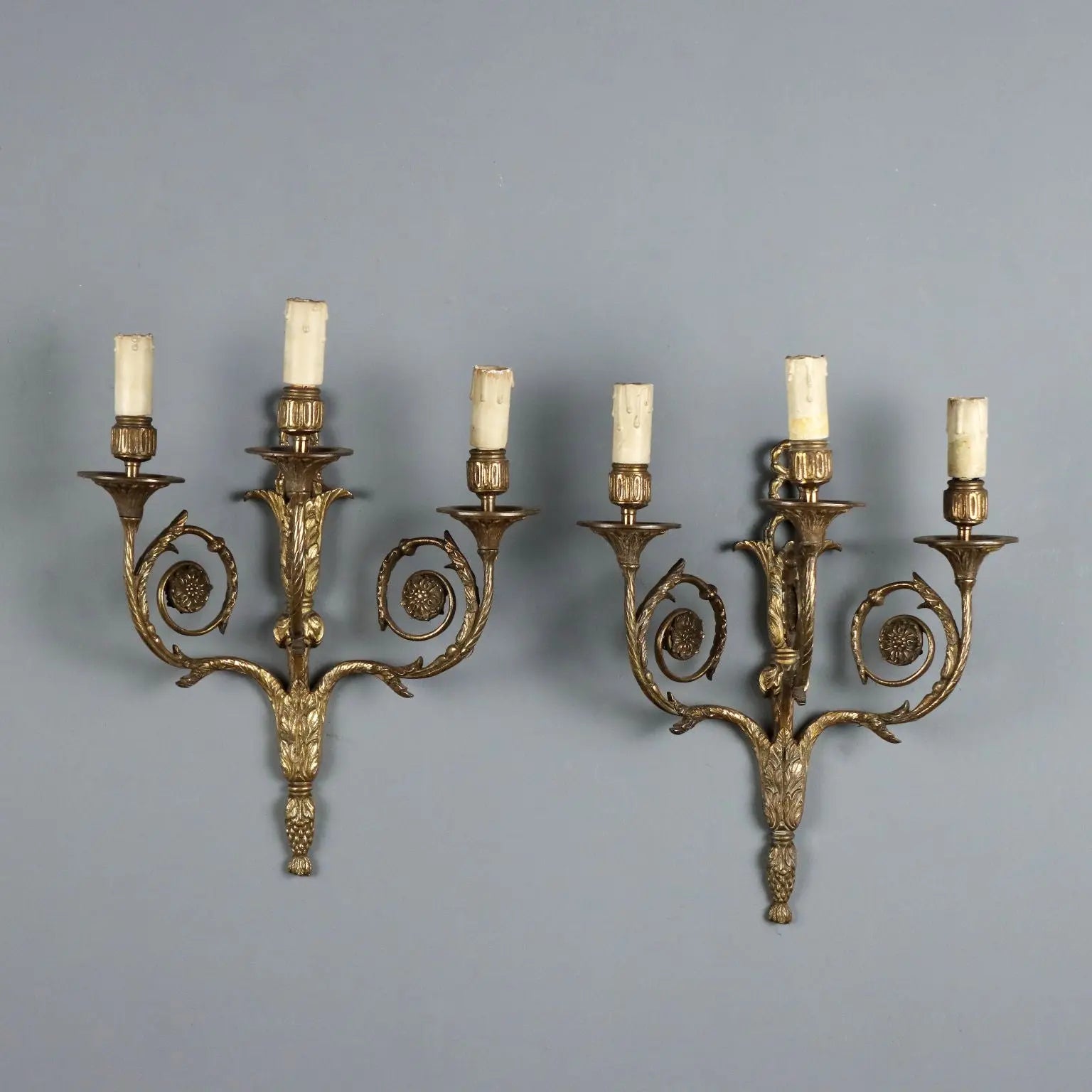 Antique Wall Lamps Neoclassical Style Gilded Bronze XX Century