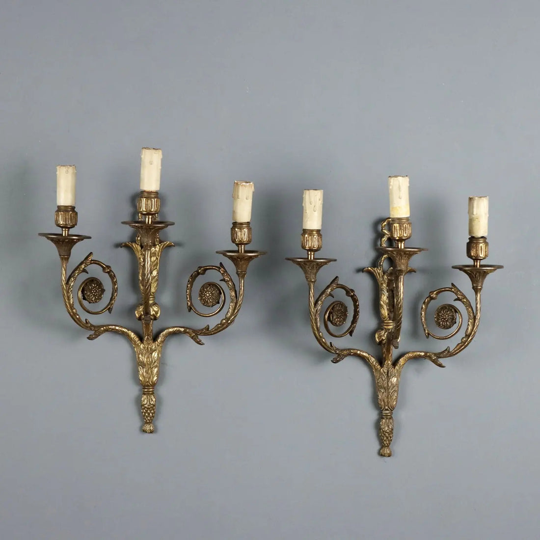 Antique Wall Lamps Neoclassical Style Gilded Bronze XX Century