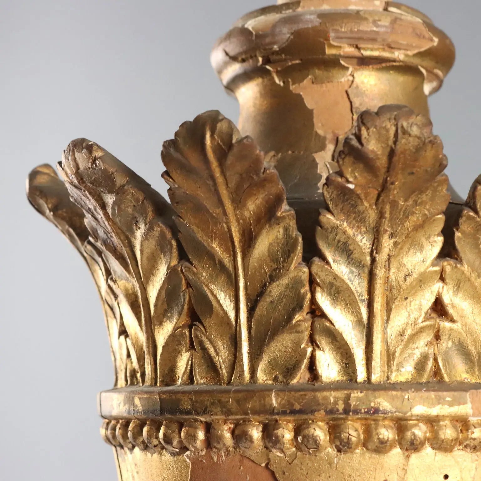 Antique Neoclassical Vases Gilded Wood Italy XVIII Century