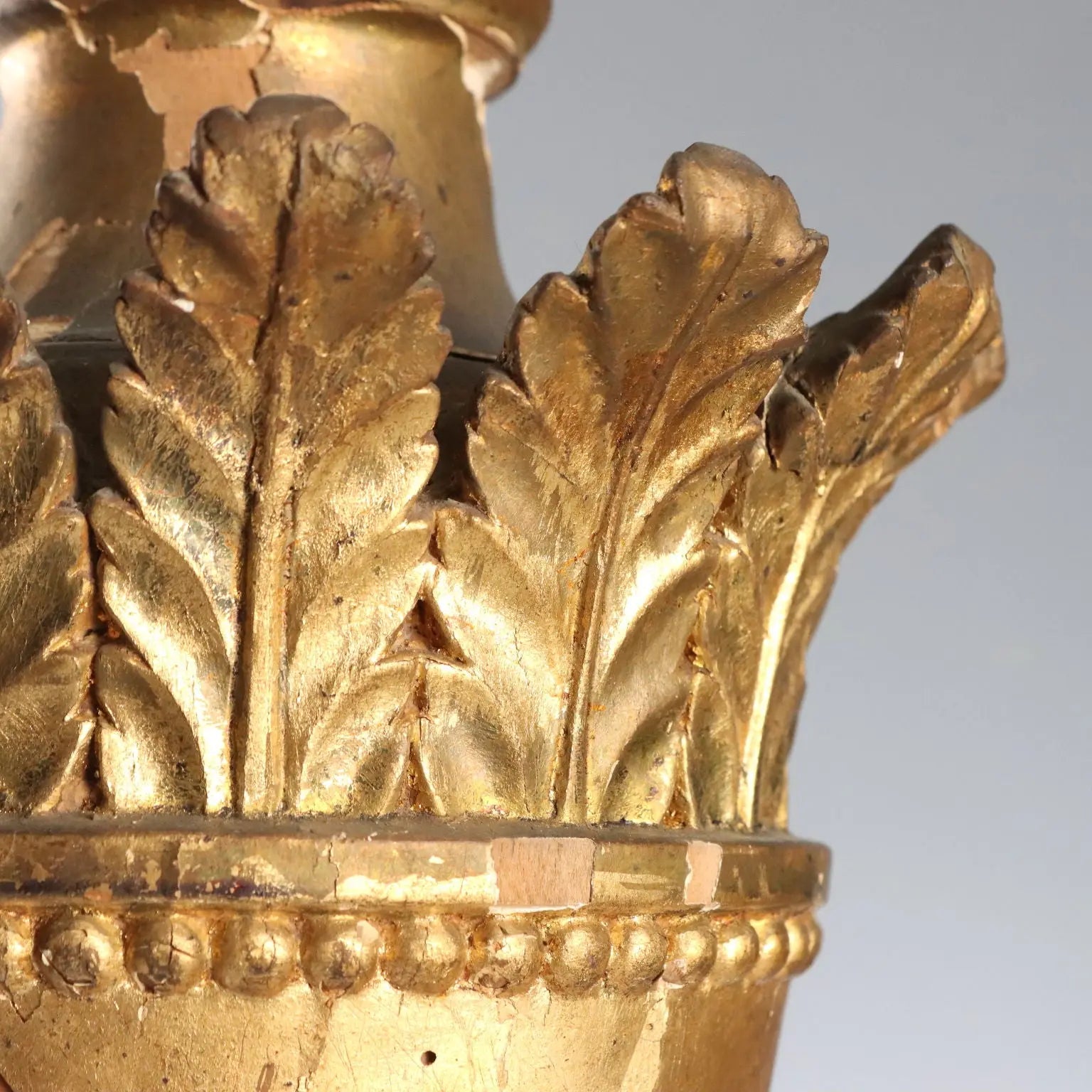 Antique Neoclassical Vases Gilded Wood Italy XVIII Century